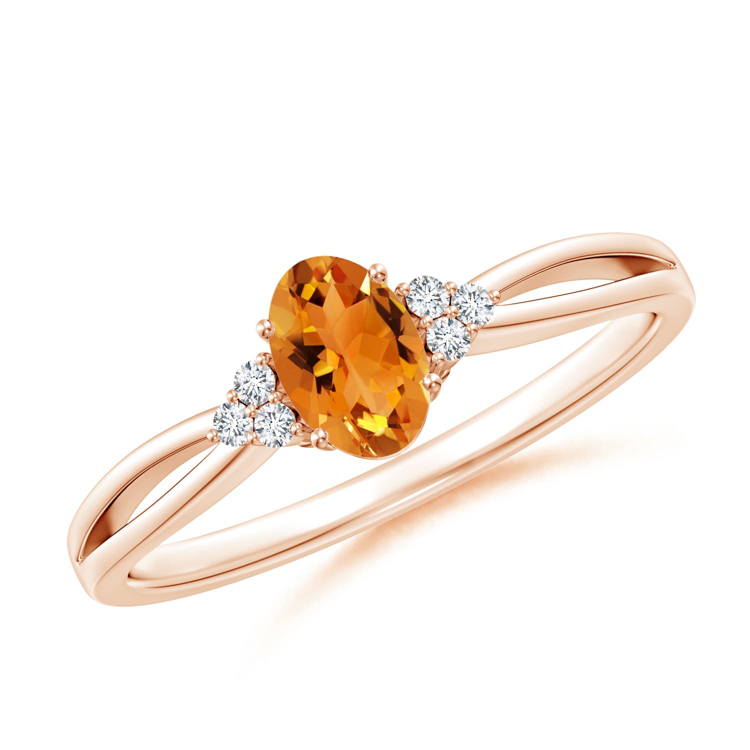 AAA - Citrine / 0.46 CT / 14 KT Rose Gold