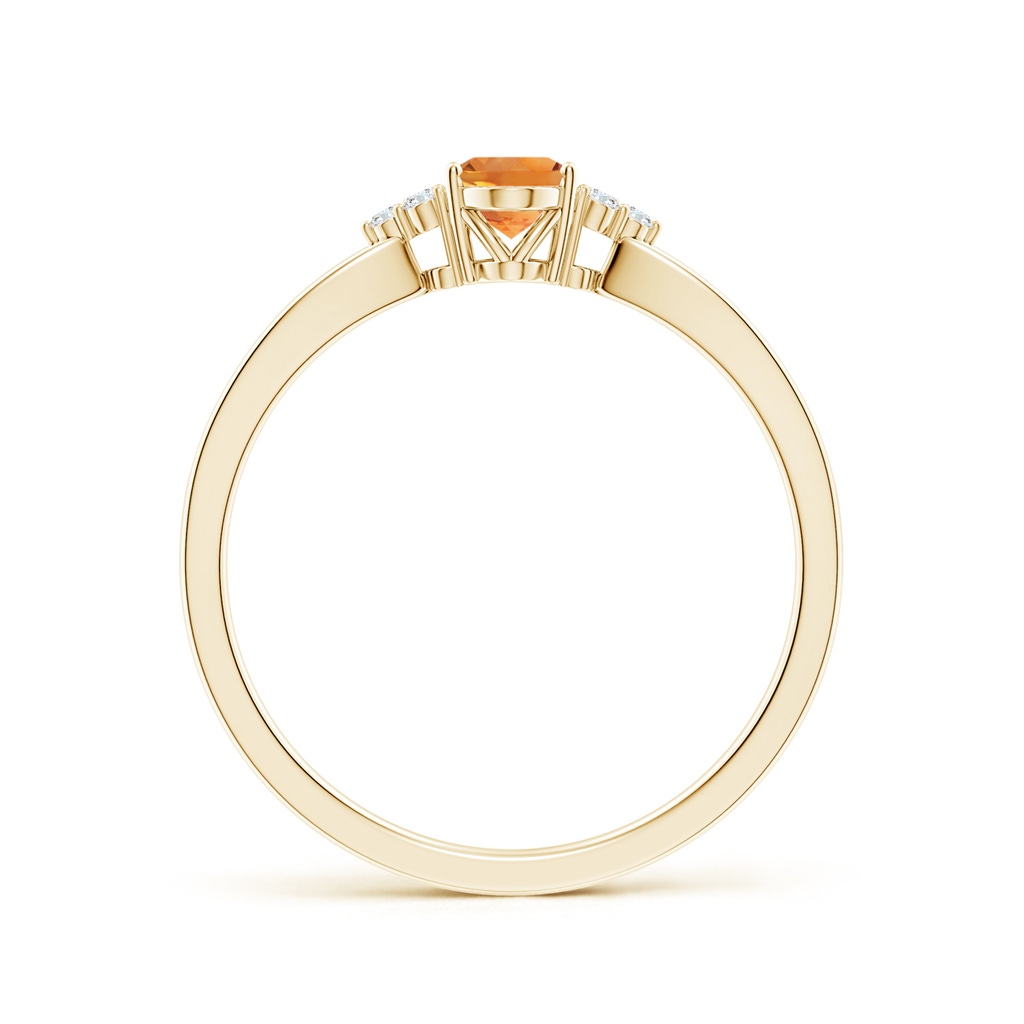 6x4mm AAA Solitaire Oval Citrine Split Shank Ring with Trio Diamonds in Yellow Gold - side_1