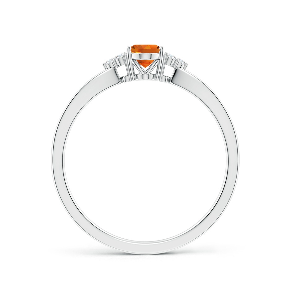 6x4mm AAAA Solitaire Oval Citrine Split Shank Ring with Trio Diamonds in P950 Platinum side-1
