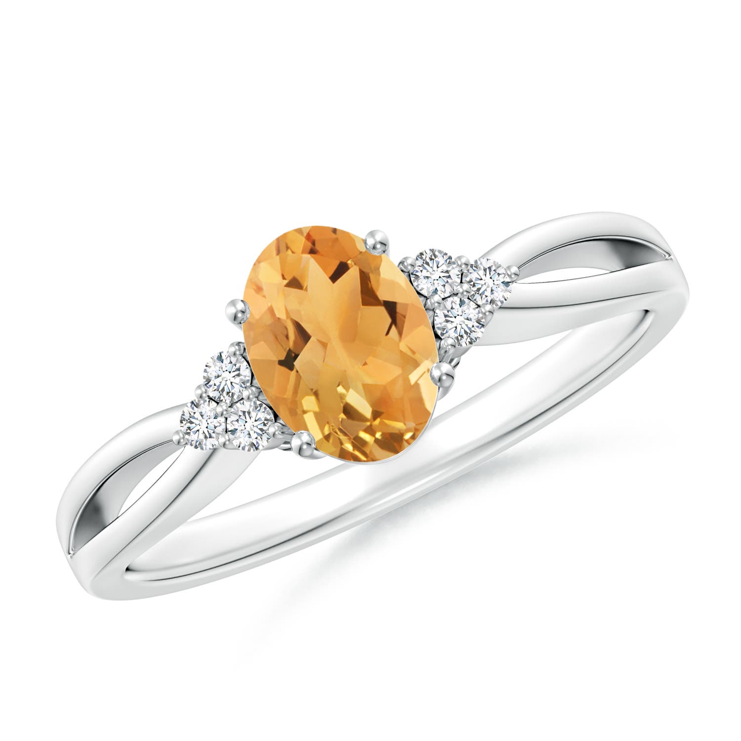 A - Citrine / 0.82 CT / 14 KT White Gold