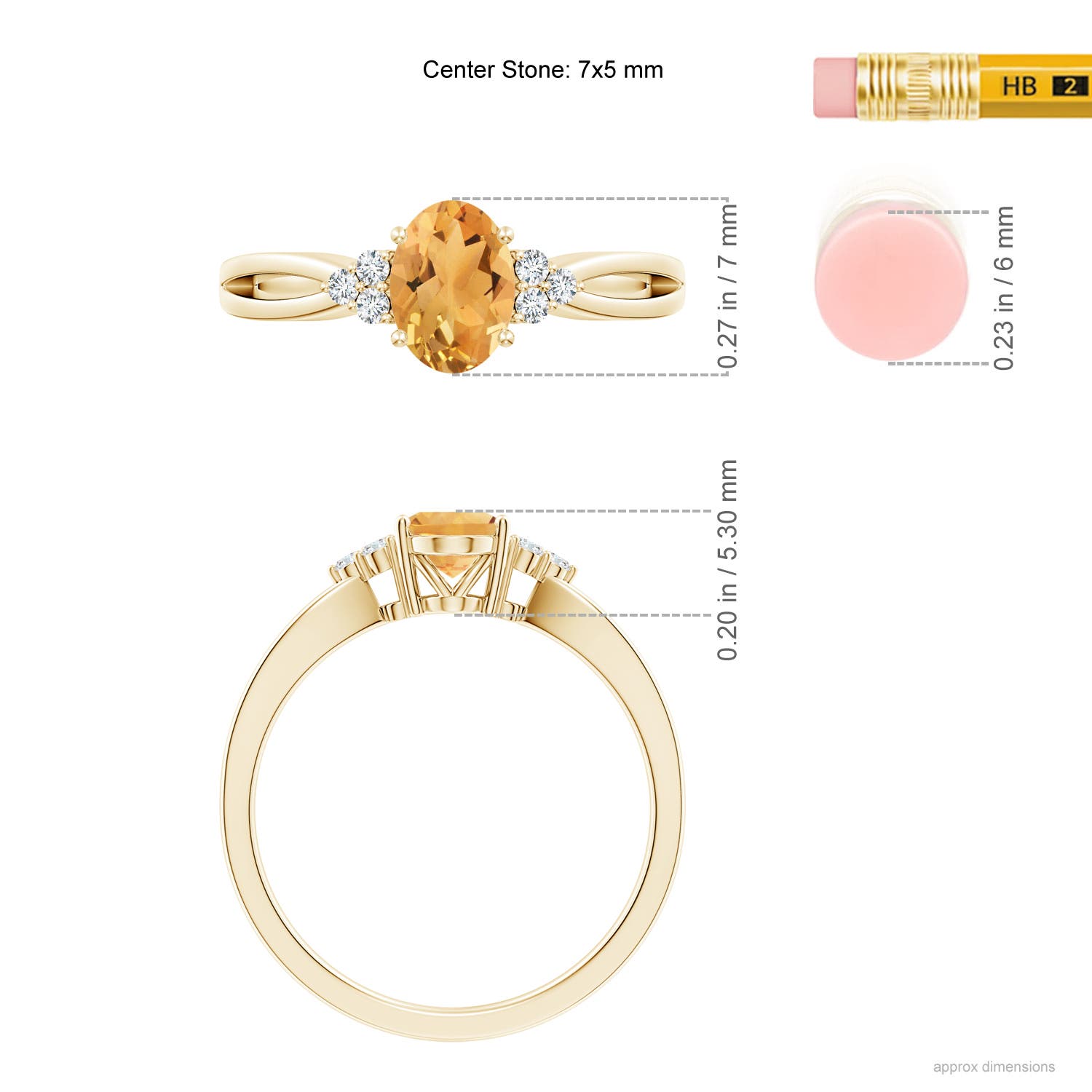 A - Citrine / 0.82 CT / 14 KT Yellow Gold