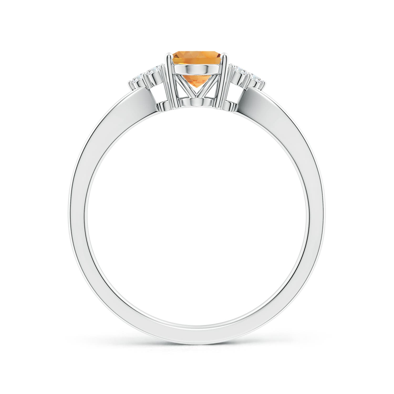 AA - Citrine / 0.82 CT / 14 KT White Gold