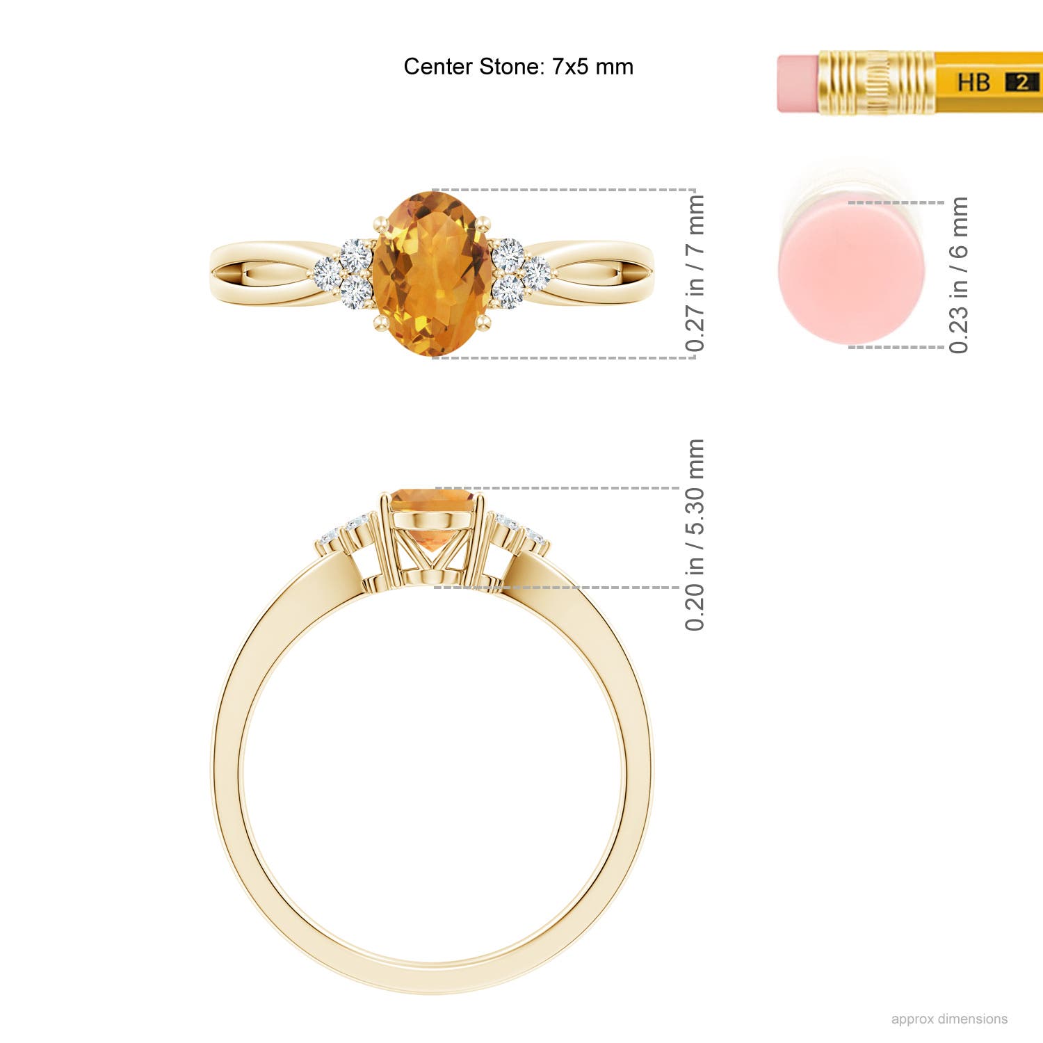 AA - Citrine / 0.82 CT / 14 KT Yellow Gold