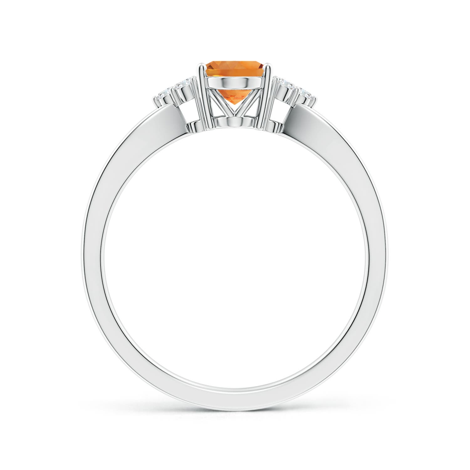 AAA - Citrine / 0.82 CT / 14 KT White Gold