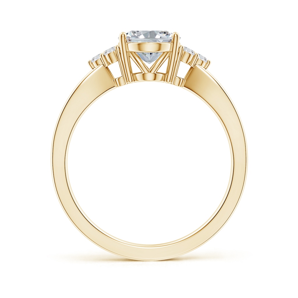 8.5x6.5mm HSI2 Solitaire Oval Diamond Split Shank Ring with Accents in Yellow Gold Side 199