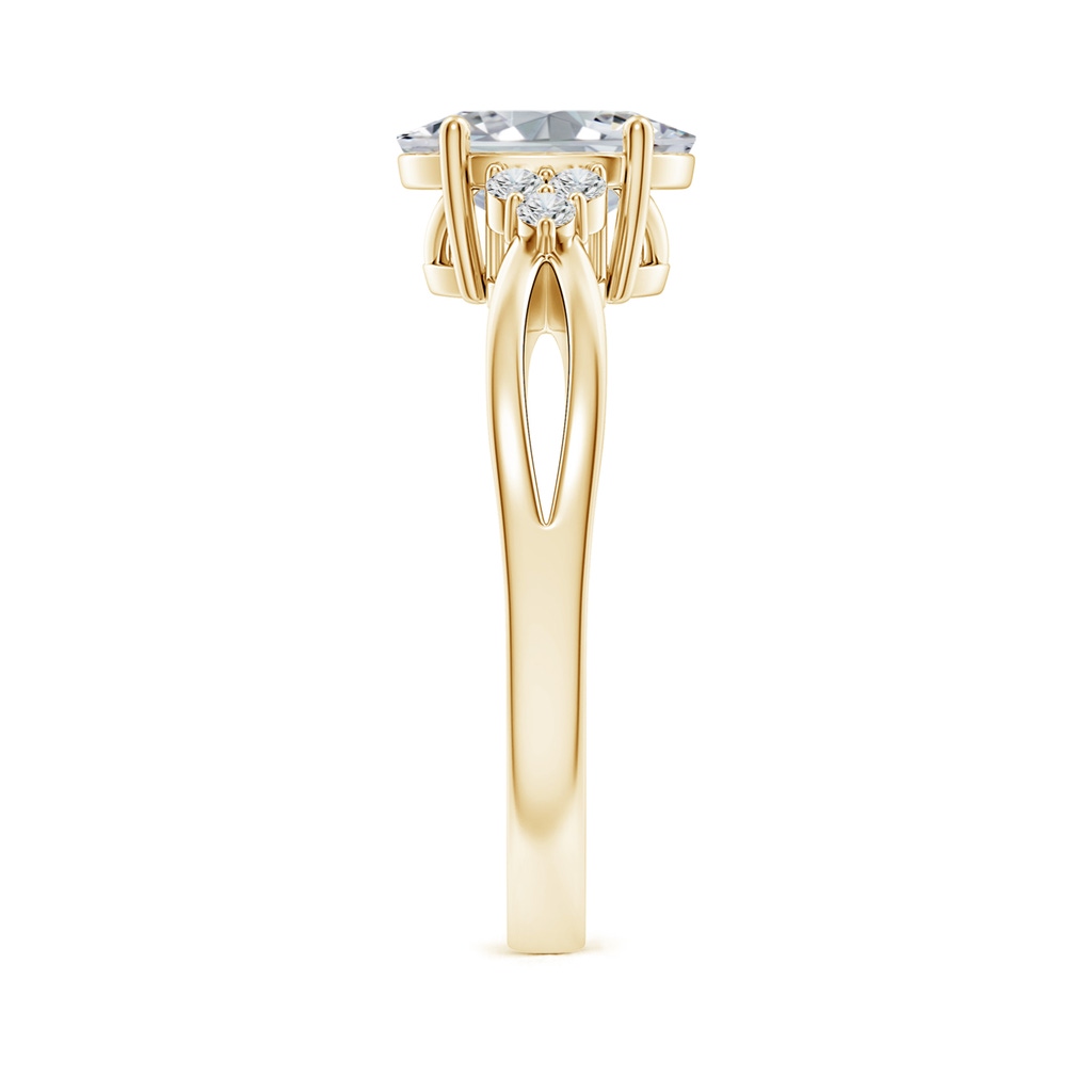 8.5x6.5mm HSI2 Solitaire Oval Diamond Split Shank Ring with Accents in Yellow Gold Side 299
