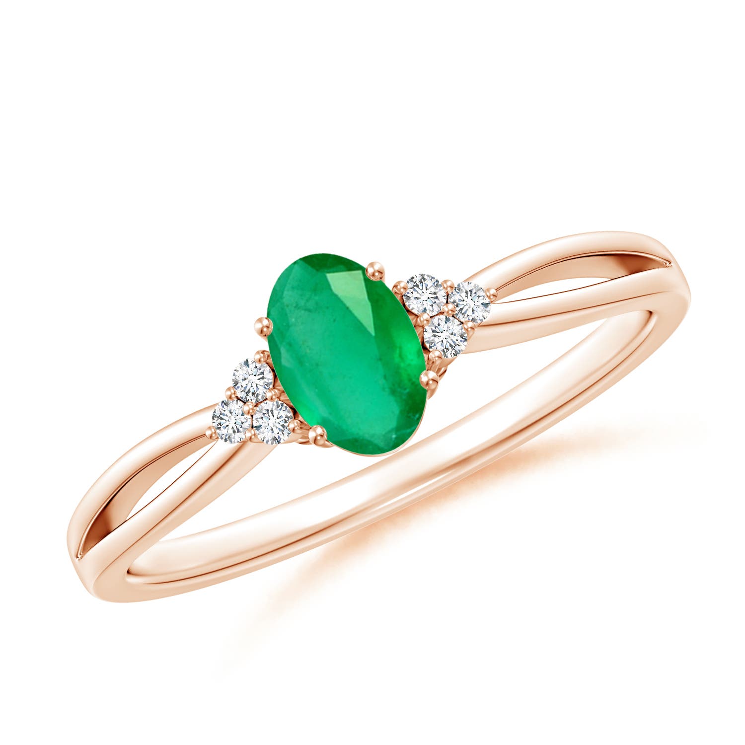 A - Emerald / 0.46 CT / 14 KT Rose Gold