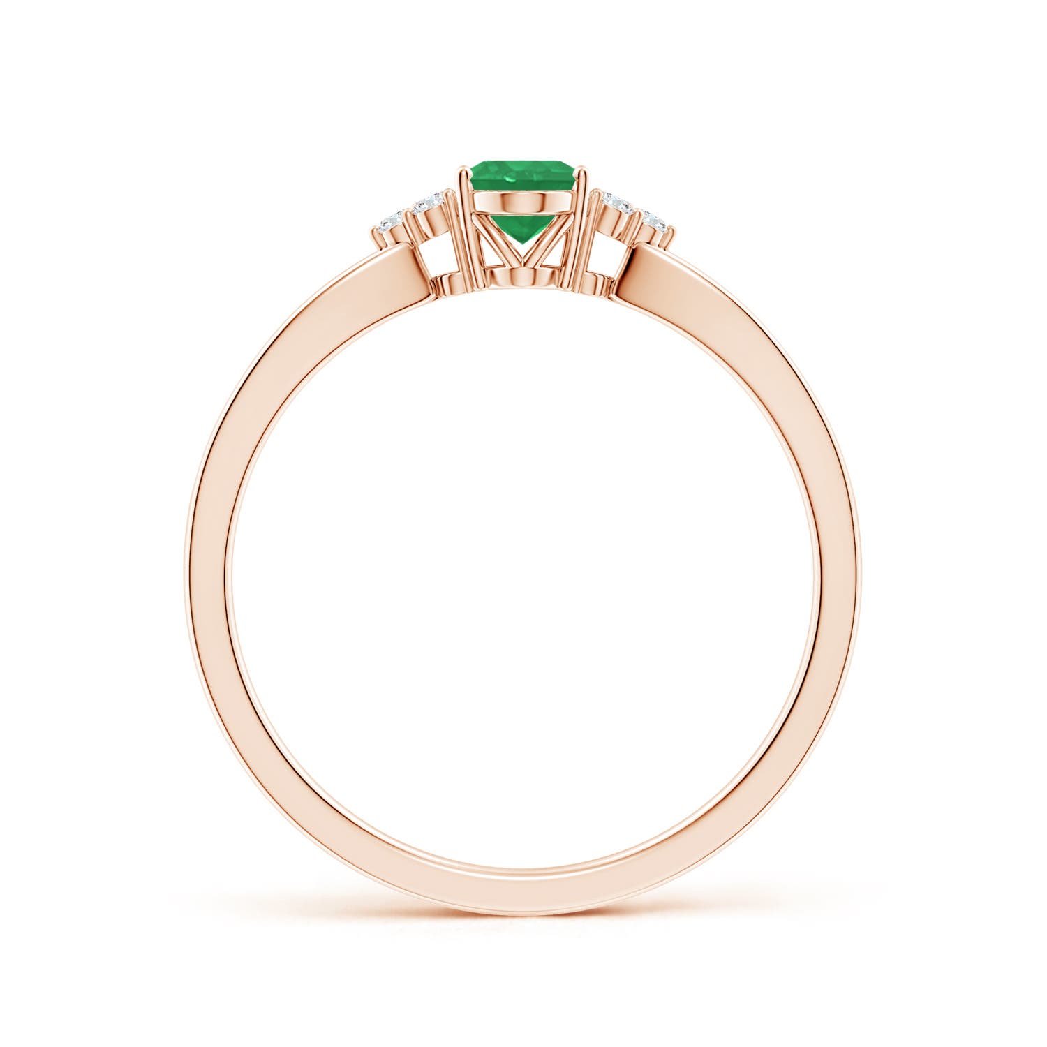 A - Emerald / 0.46 CT / 14 KT Rose Gold