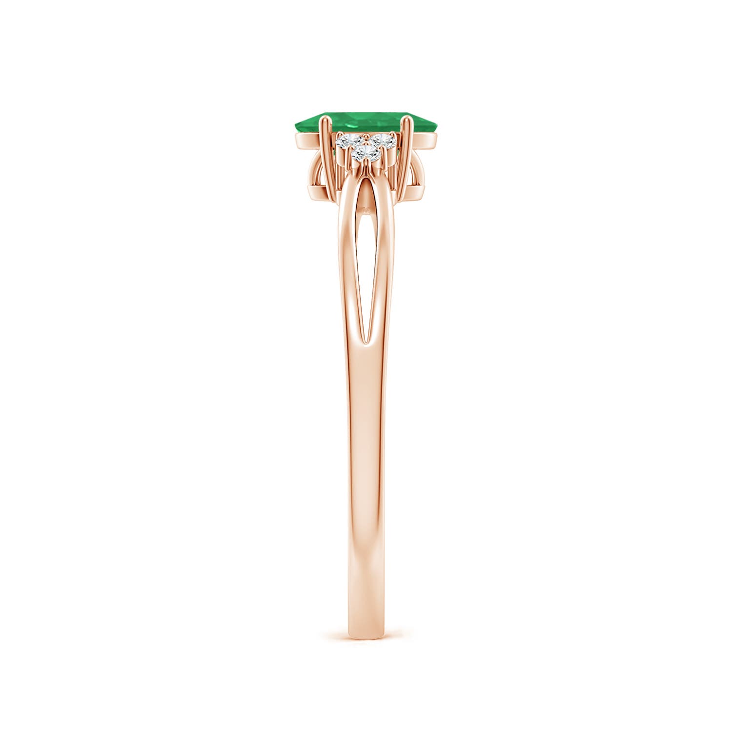 A - Emerald / 0.46 CT / 14 KT Rose Gold