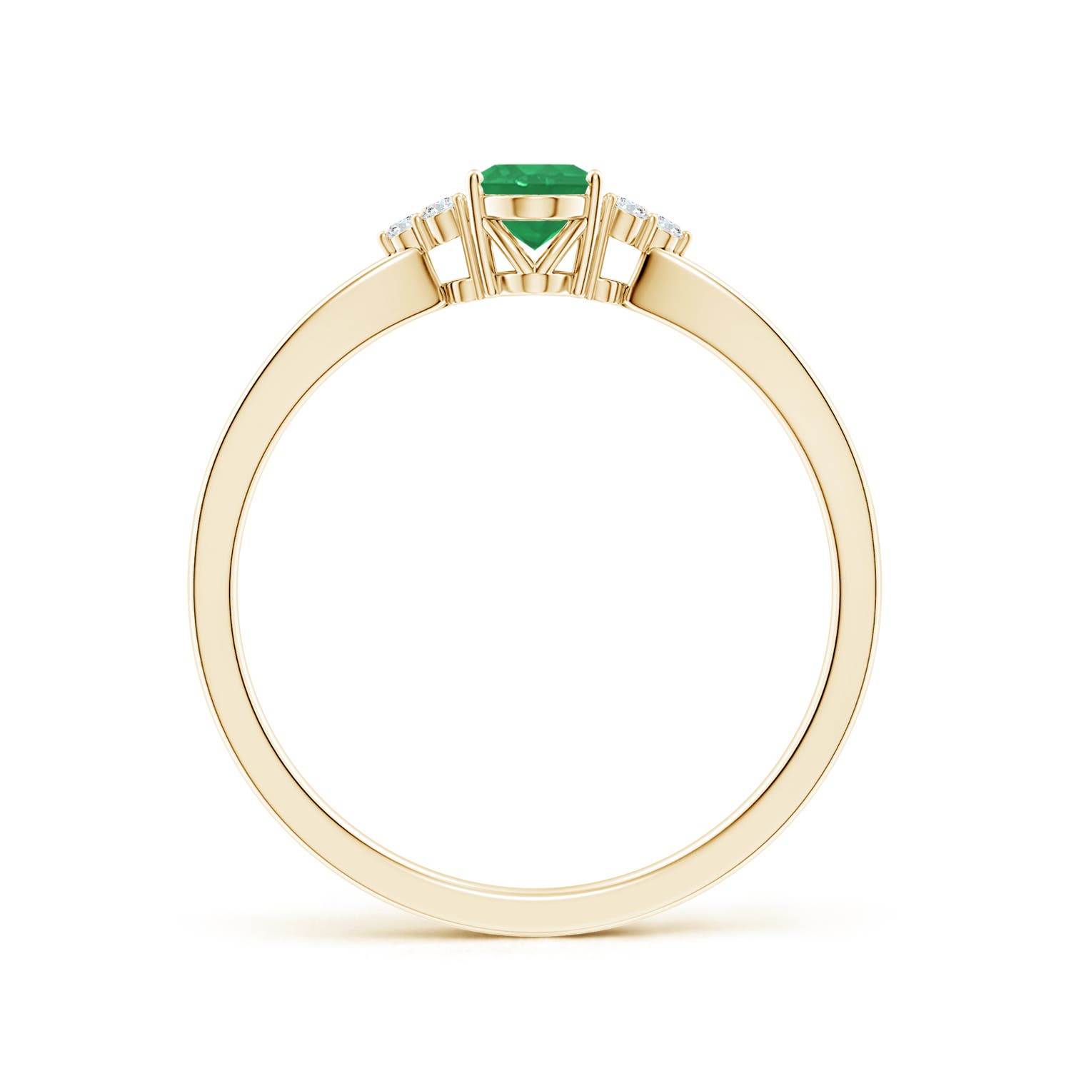 A - Emerald / 0.46 CT / 14 KT Yellow Gold