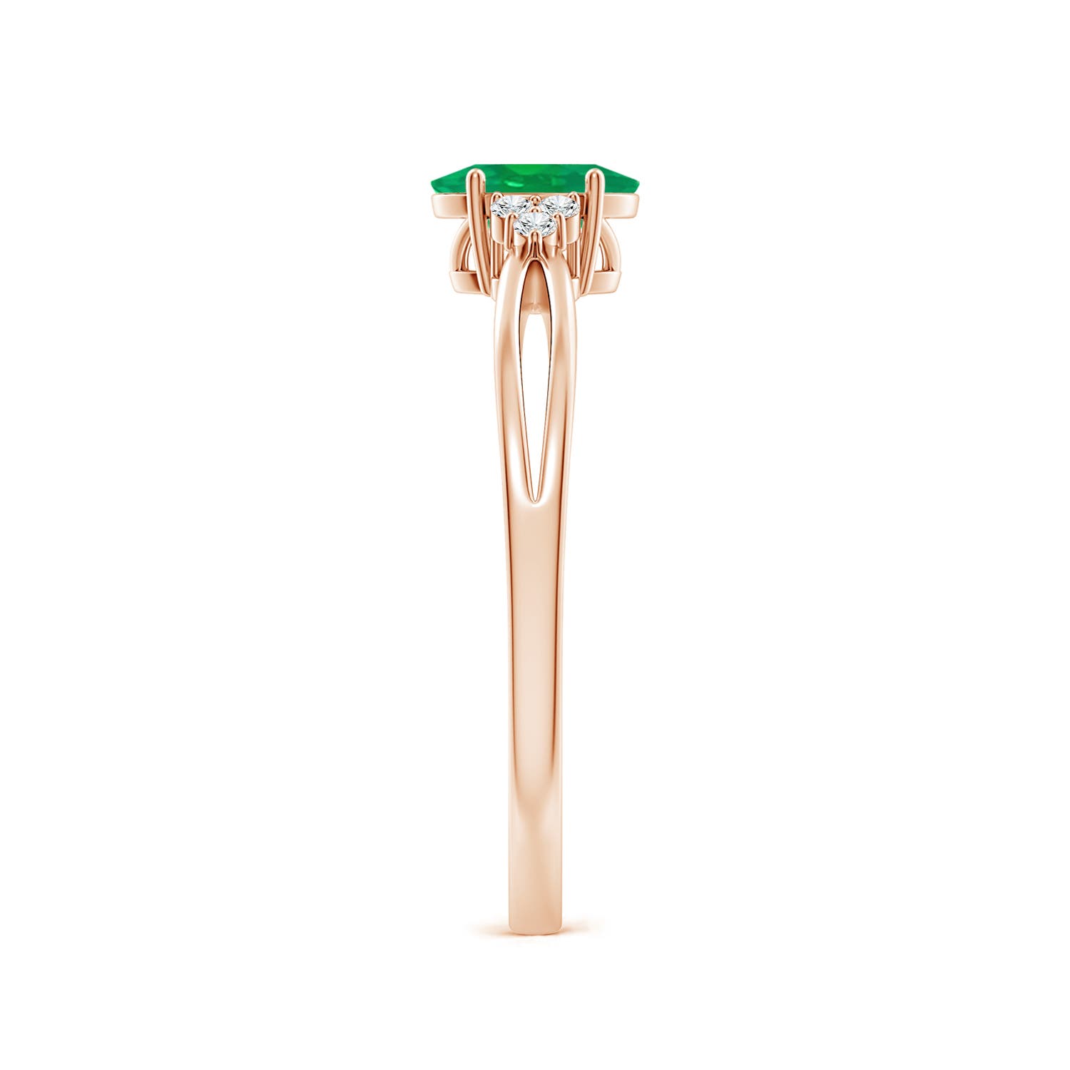 AA - Emerald / 0.46 CT / 14 KT Rose Gold