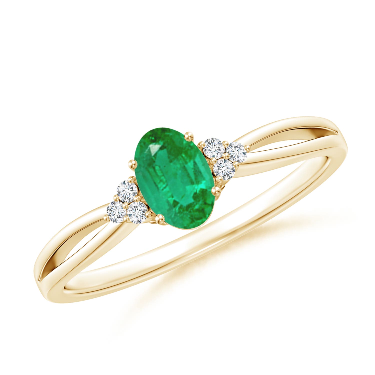 AA - Emerald / 0.46 CT / 14 KT Yellow Gold