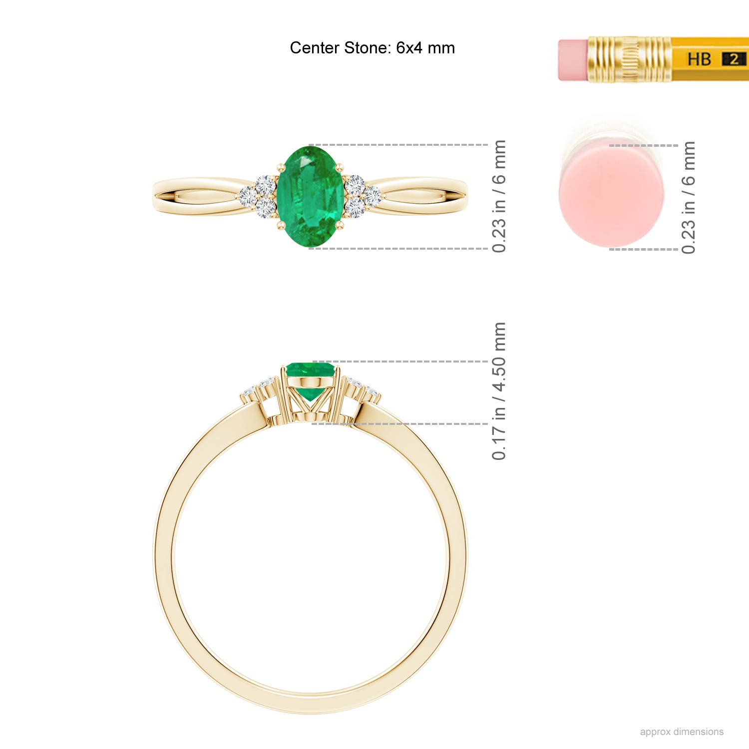 AA - Emerald / 0.46 CT / 14 KT Yellow Gold