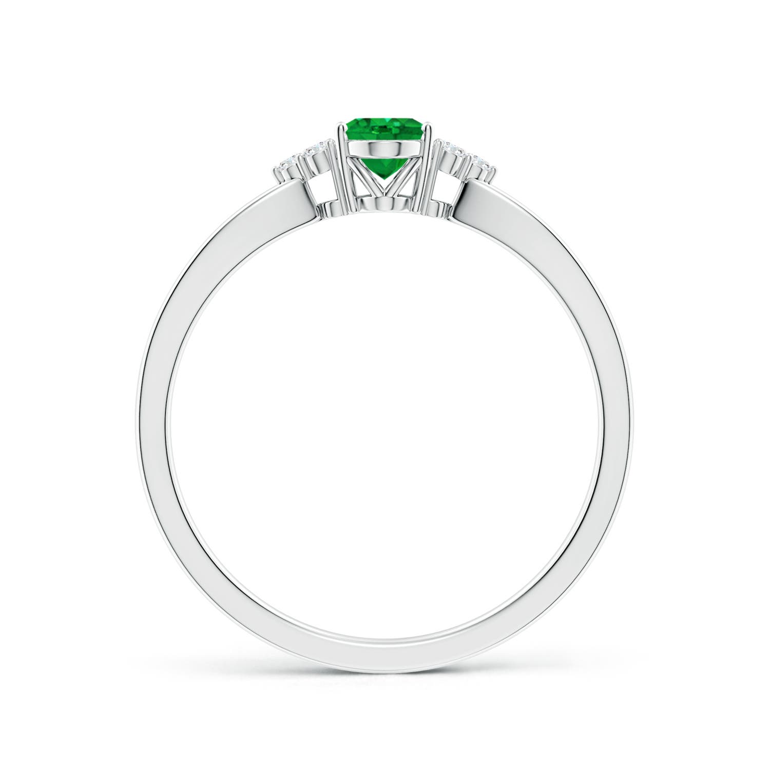 AAA - Emerald / 0.46 CT / 14 KT White Gold