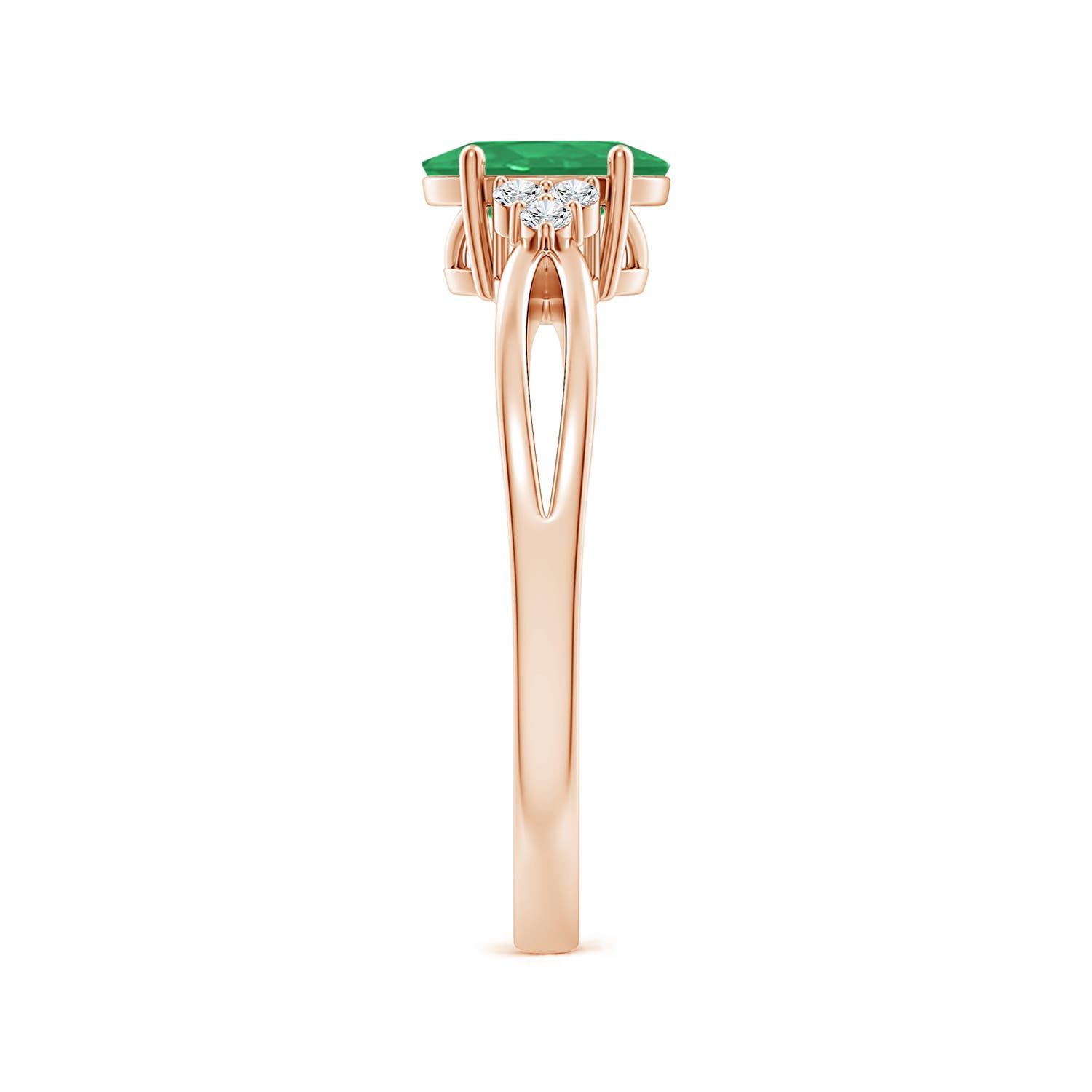 A - Emerald / 0.73 CT / 14 KT Rose Gold