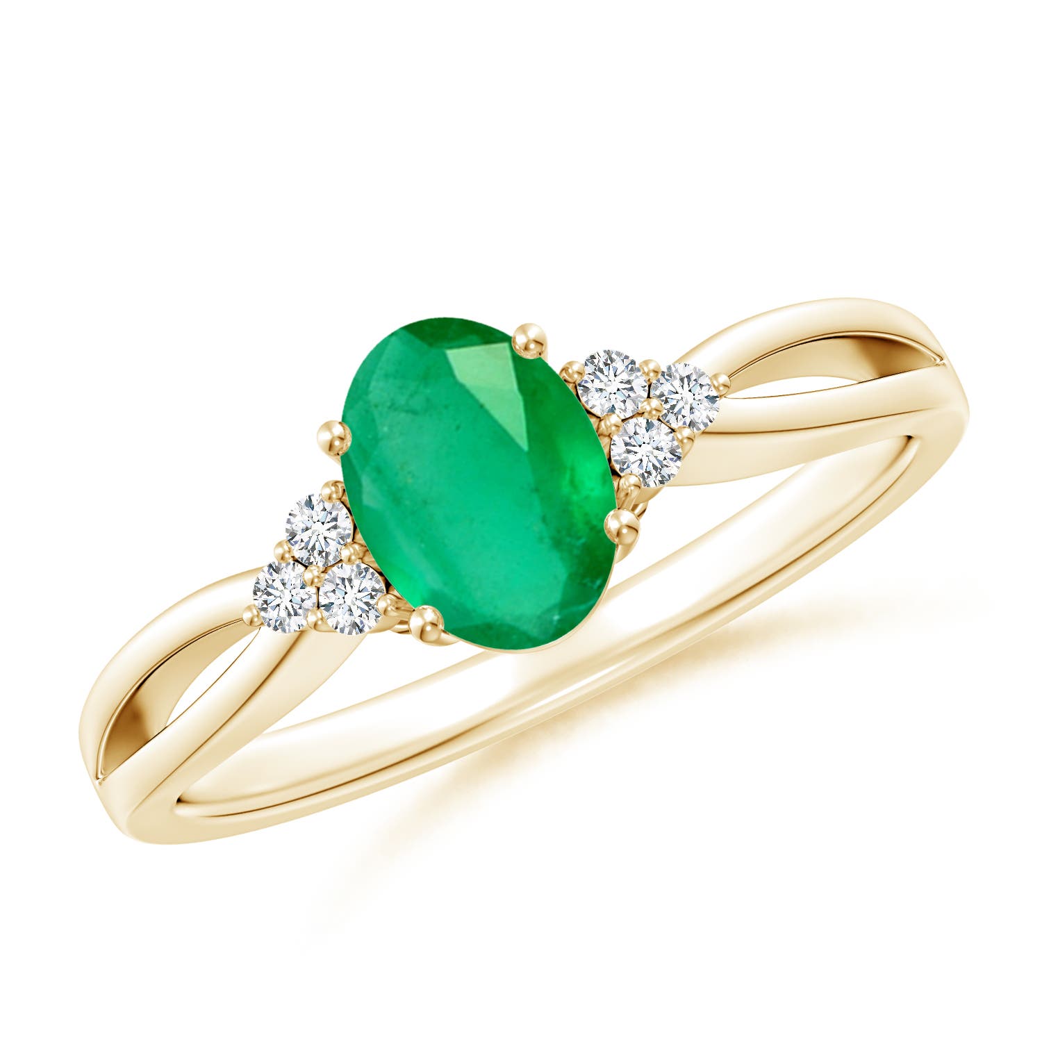 A - Emerald / 0.73 CT / 14 KT Yellow Gold