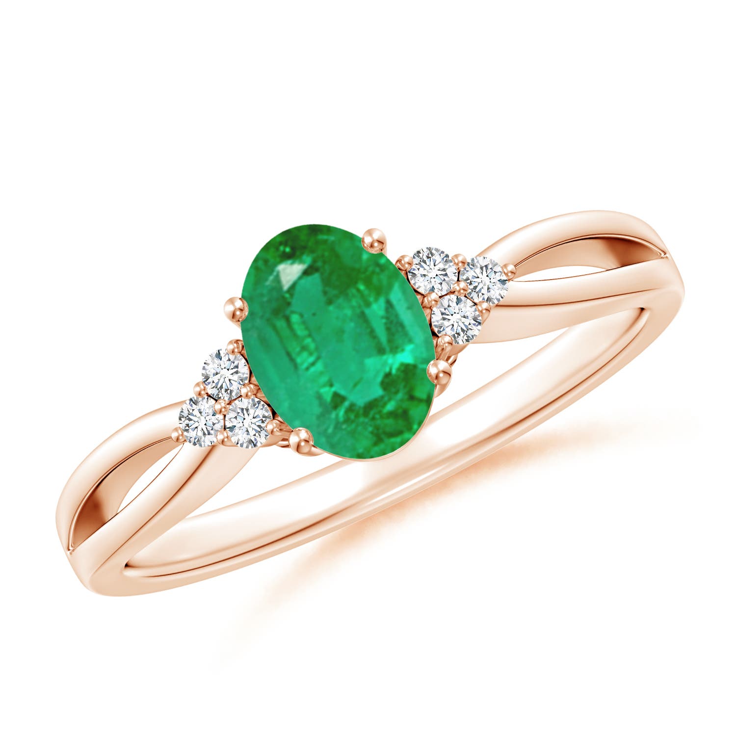 AA - Emerald / 0.73 CT / 14 KT Rose Gold