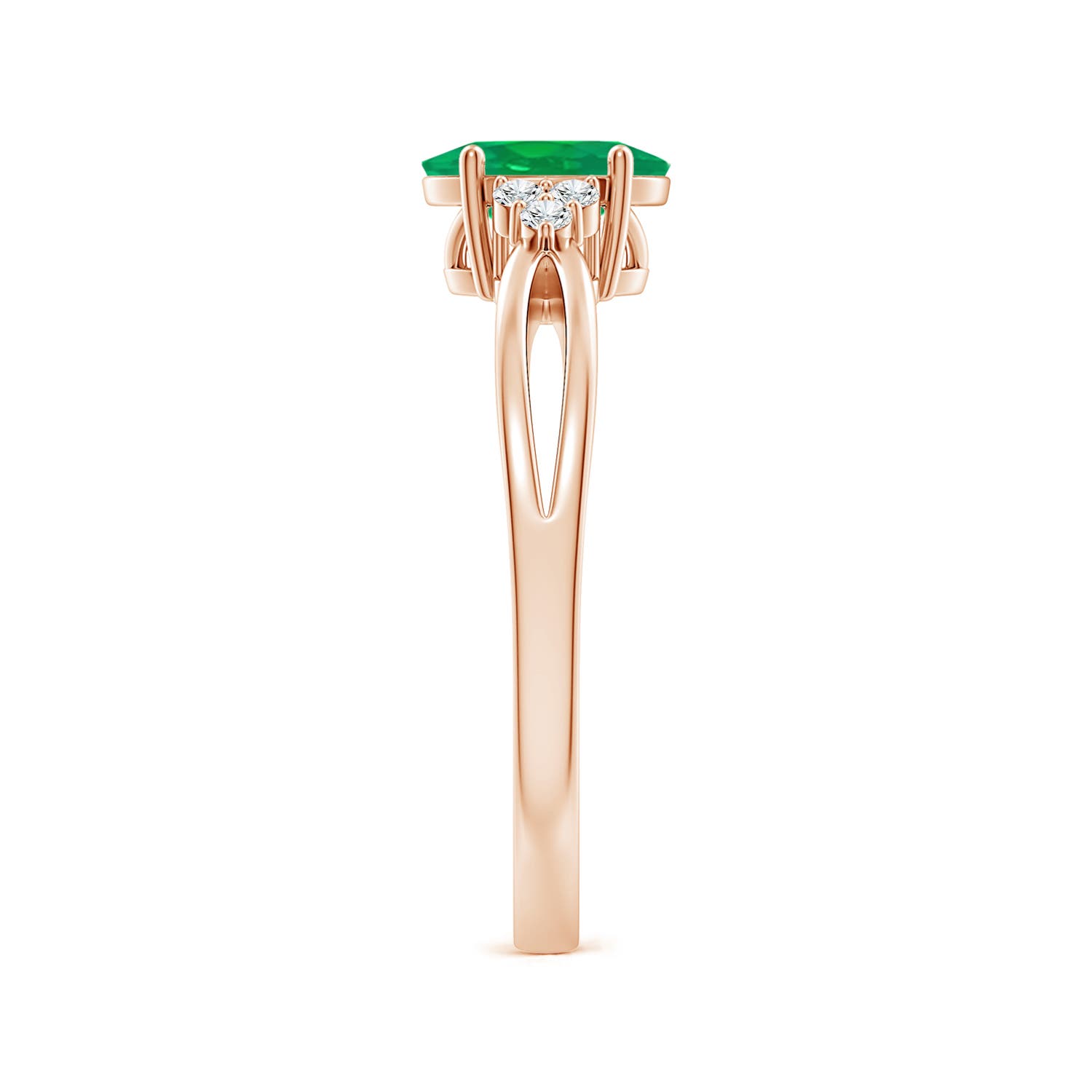 AA - Emerald / 0.73 CT / 14 KT Rose Gold