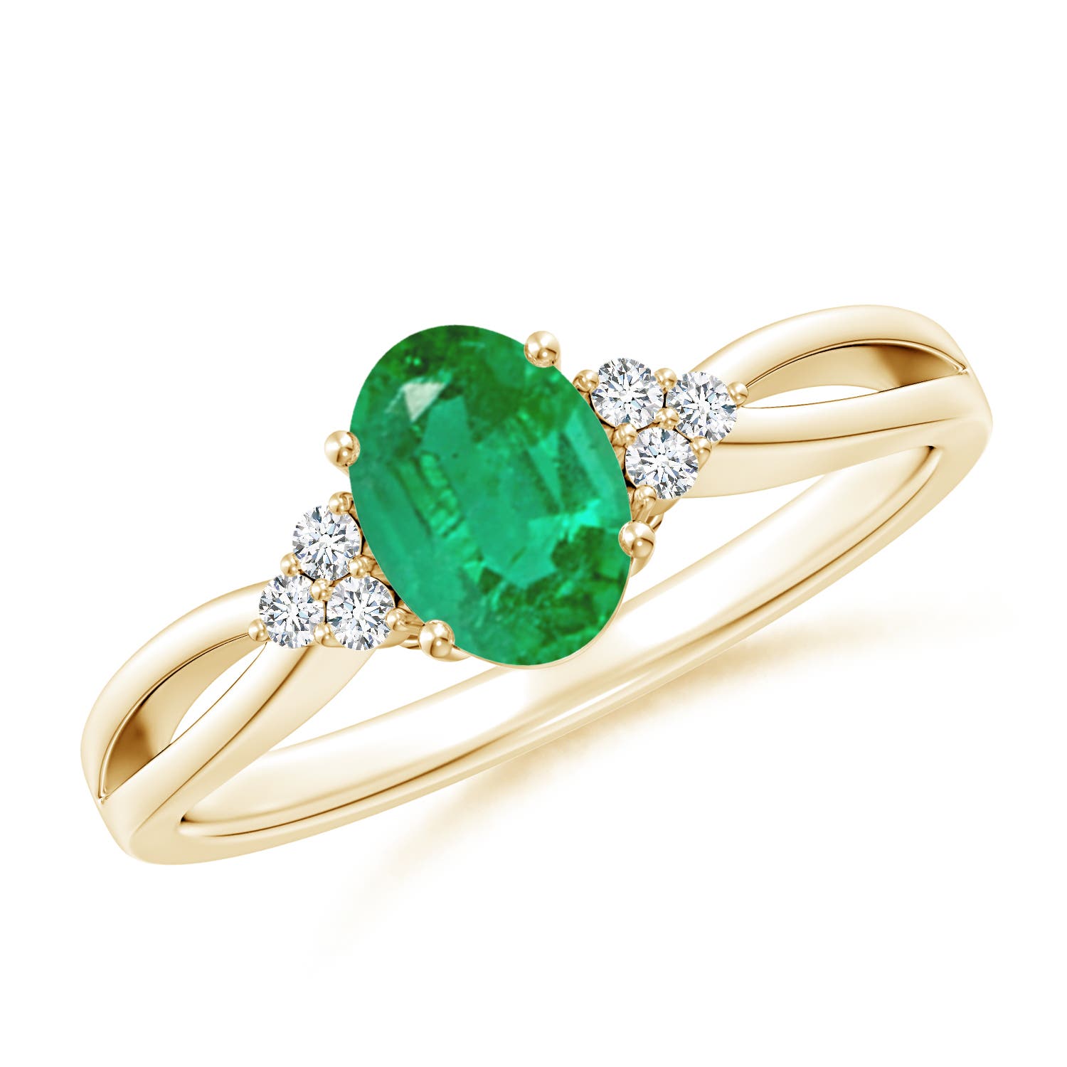 AA - Emerald / 0.73 CT / 14 KT Yellow Gold