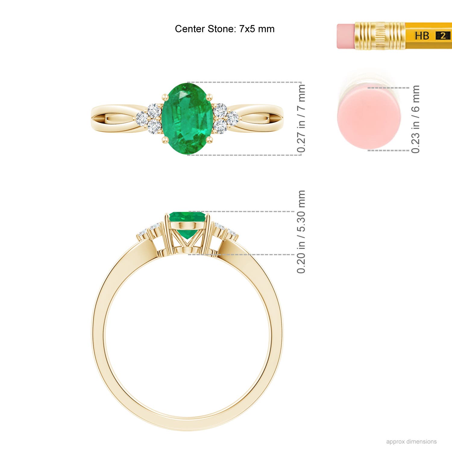 AA - Emerald / 0.73 CT / 14 KT Yellow Gold