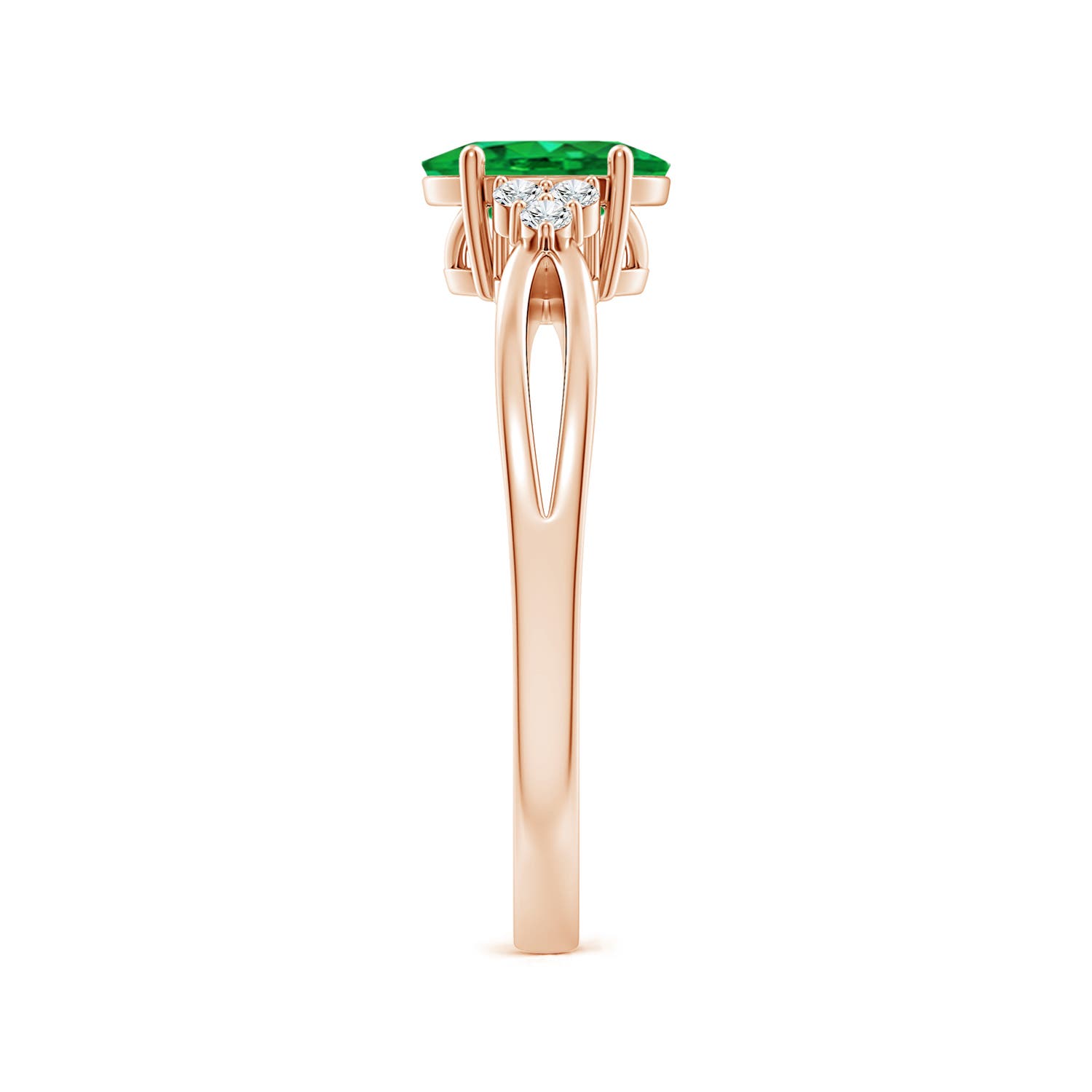 AAA - Emerald / 0.73 CT / 14 KT Rose Gold