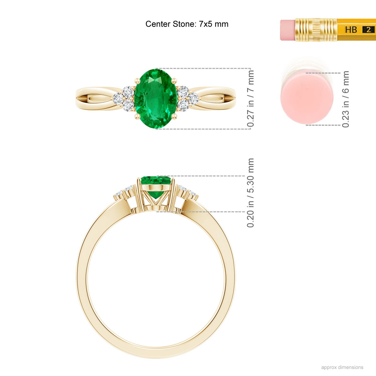 AAA - Emerald / 0.73 CT / 14 KT Yellow Gold