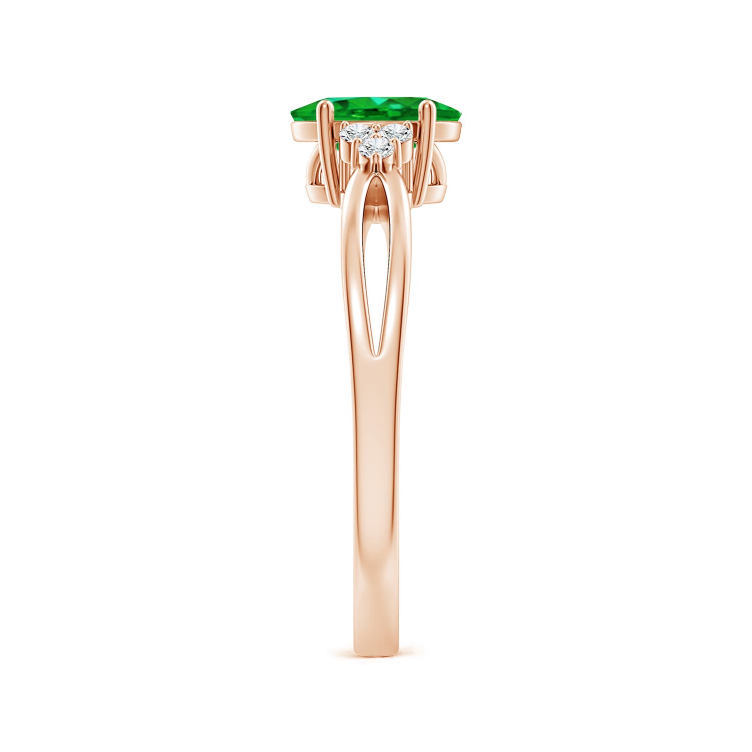 AAAA - Emerald / 0.73 CT / 14 KT Rose Gold