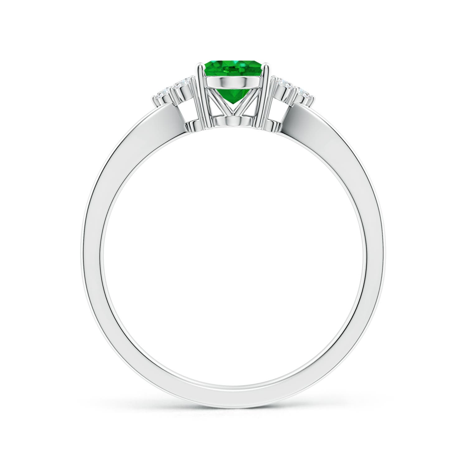 AAAA - Emerald / 0.73 CT / 14 KT White Gold