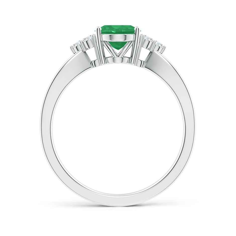 8x6mm A Solitaire Oval Emerald Split Shank Ring with Trio Diamonds in P950 Platinum side 199