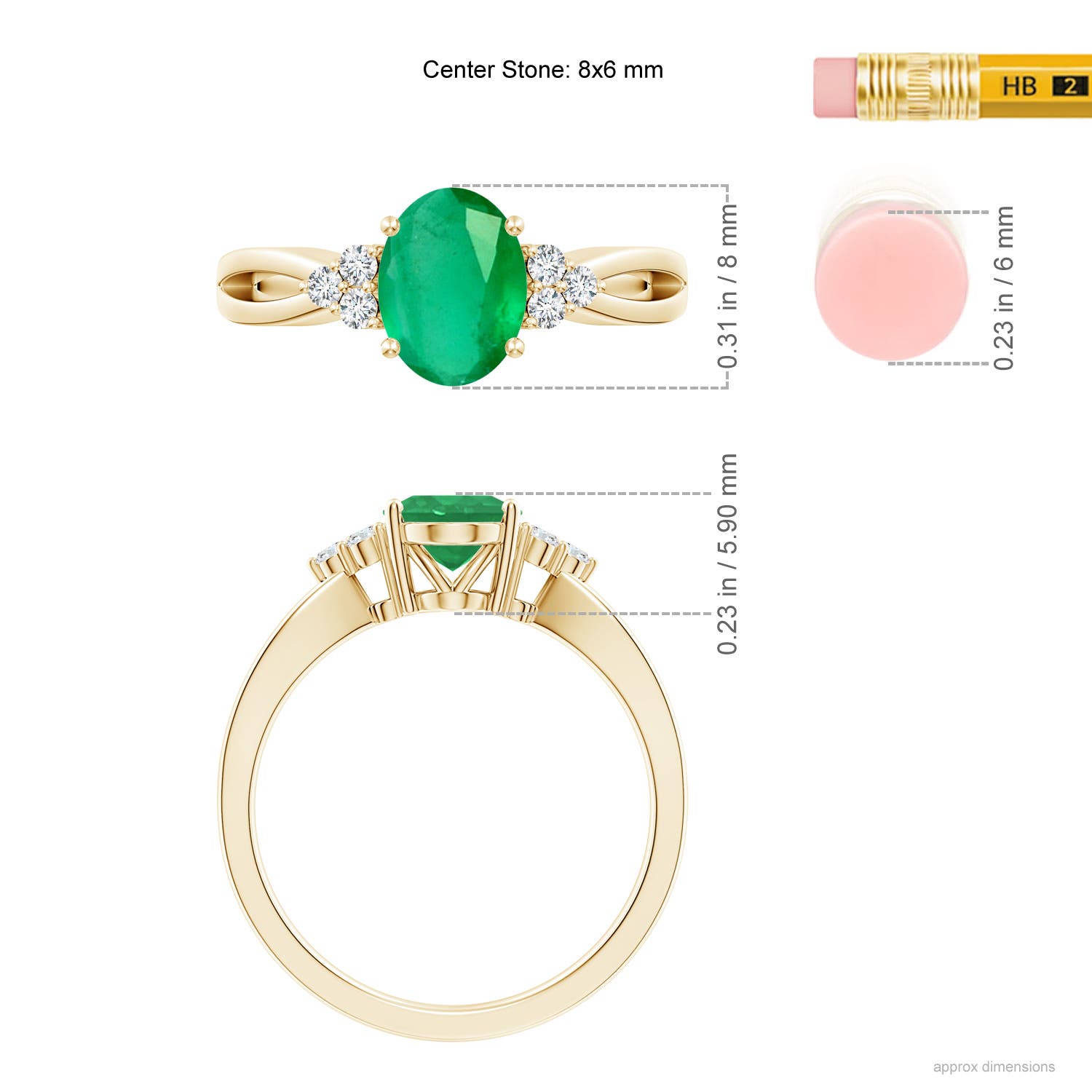 A - Emerald / 1.18 CT / 14 KT Yellow Gold