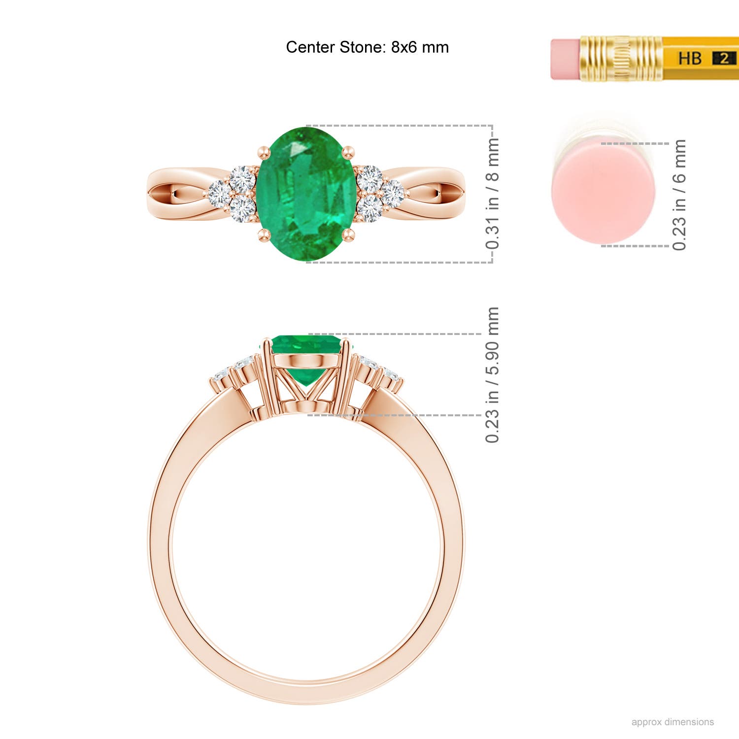 AA - Emerald / 1.18 CT / 14 KT Rose Gold