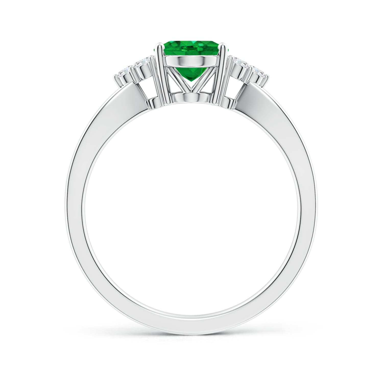 AAA - Emerald / 1.18 CT / 14 KT White Gold