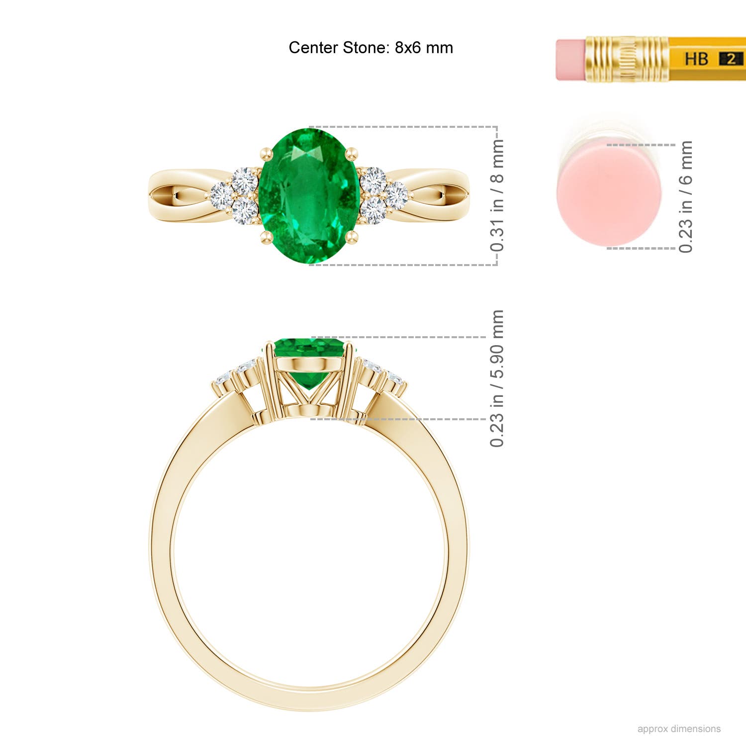 AAA - Emerald / 1.18 CT / 14 KT Yellow Gold