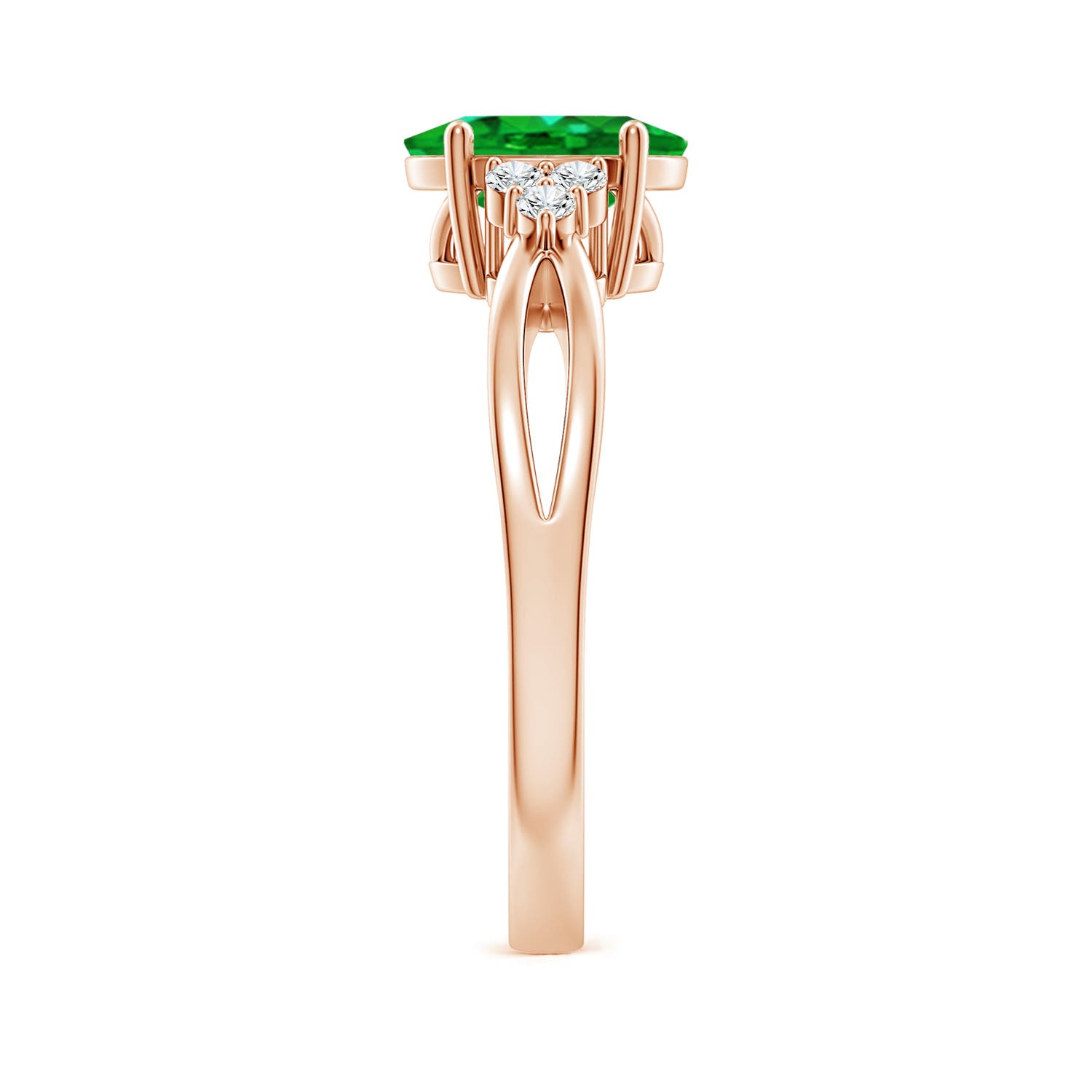 AAAA - Emerald / 1.18 CT / 14 KT Rose Gold