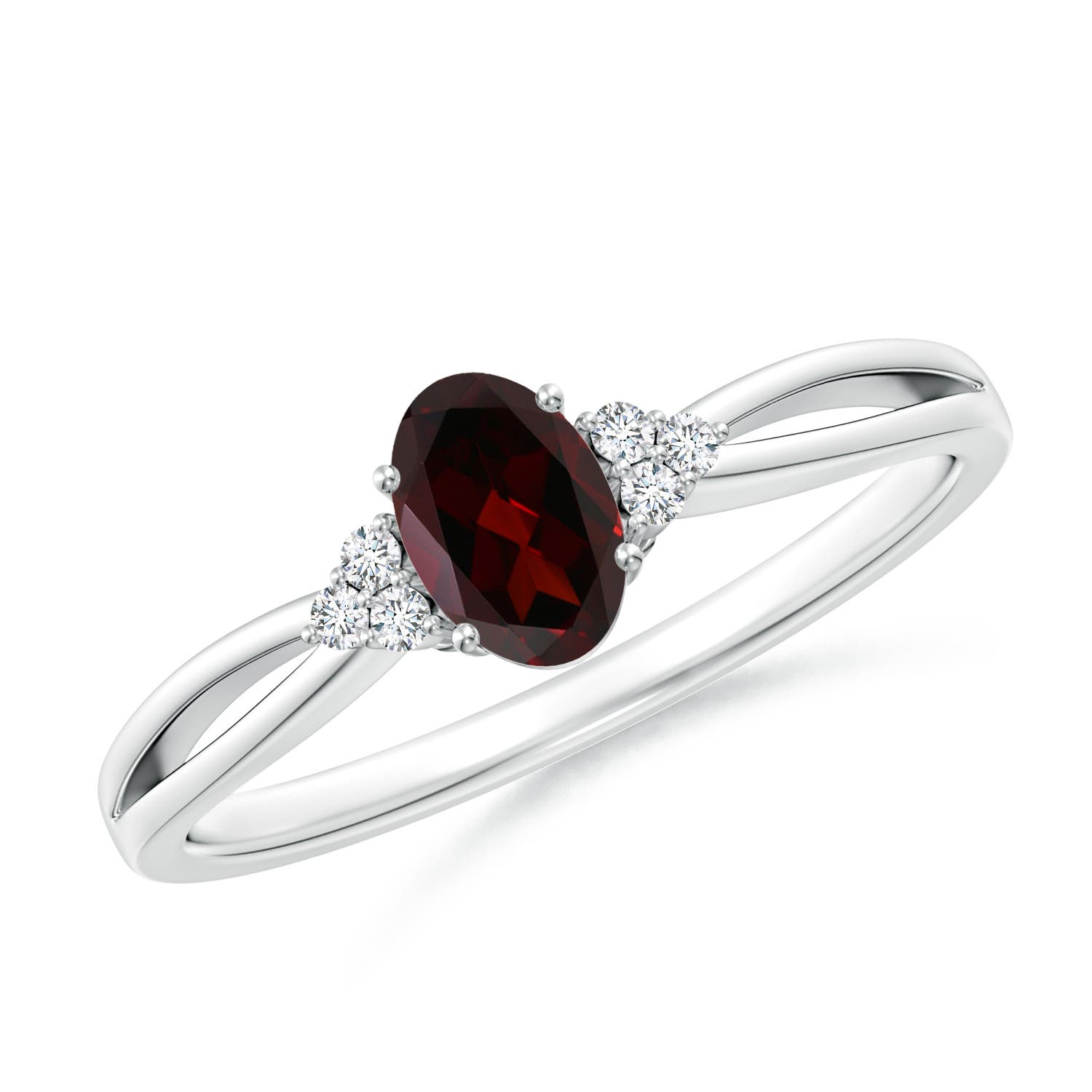 A - Garnet / 0.61 CT / 14 KT White Gold