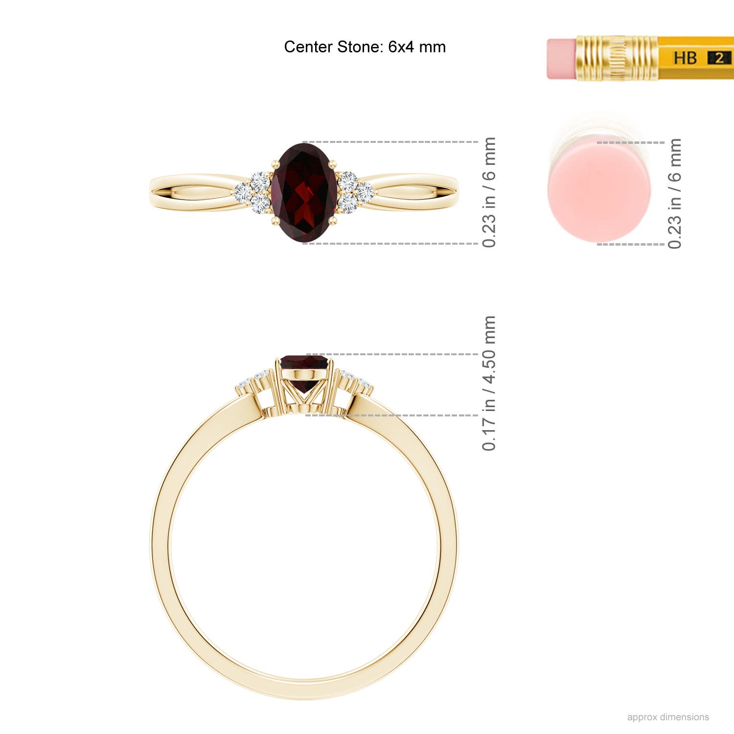 A - Garnet / 0.61 CT / 14 KT Yellow Gold