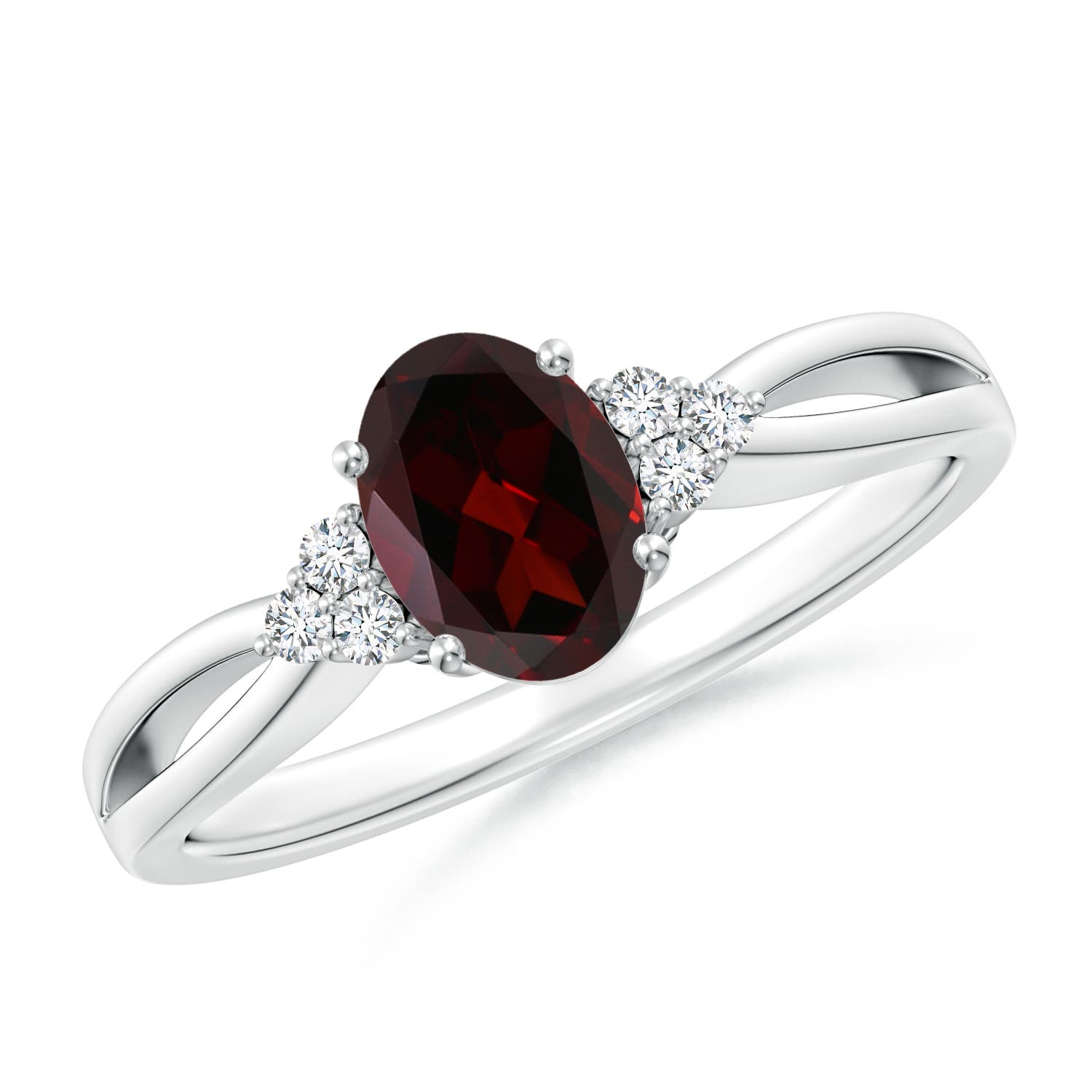 A - Garnet / 0.97 CT / 14 KT White Gold