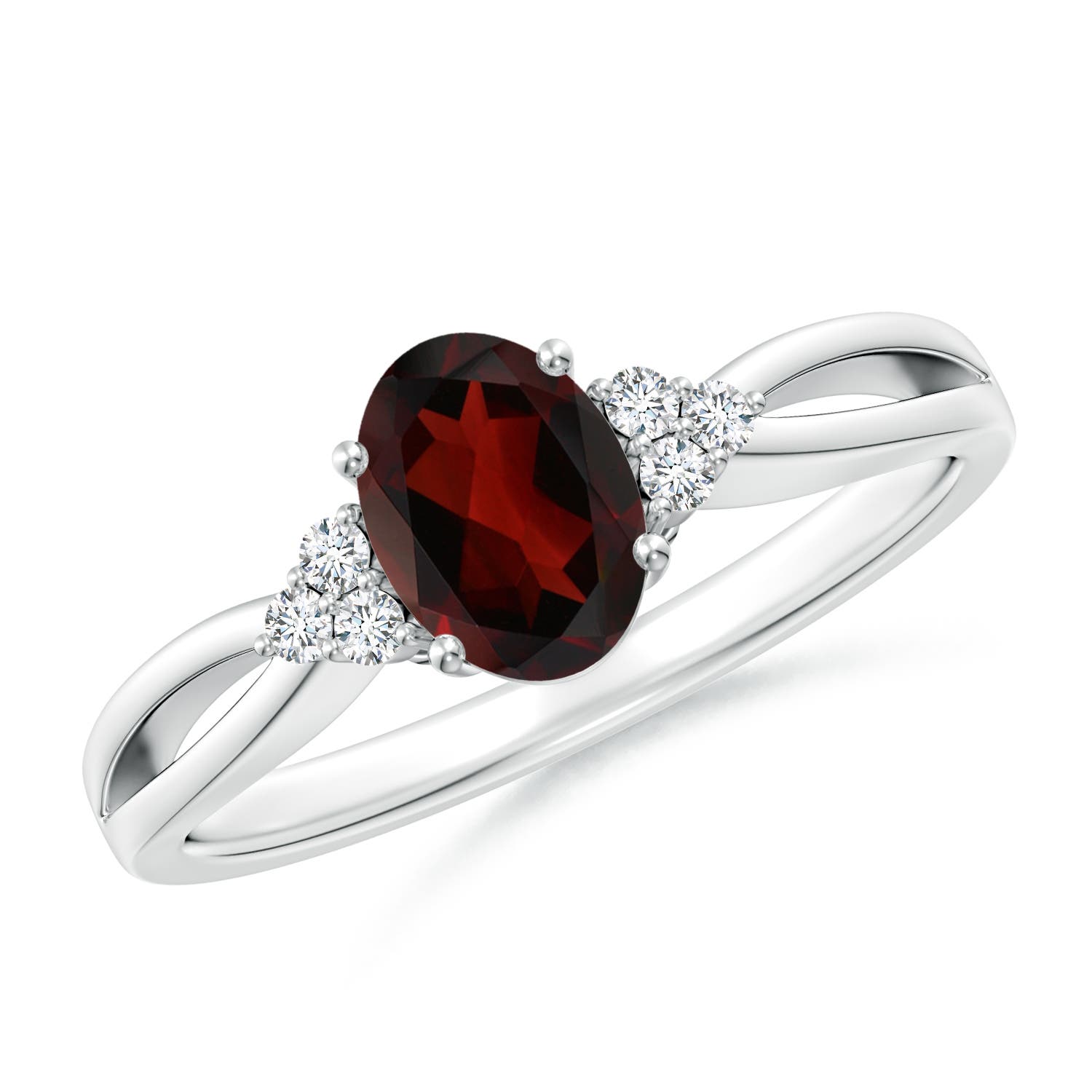 AA - Garnet / 0.97 CT / 14 KT White Gold