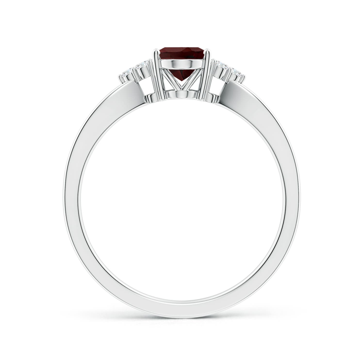 AA - Garnet / 0.97 CT / 14 KT White Gold