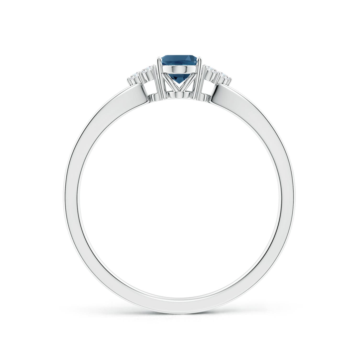 AA - London Blue Topaz / 0.6 CT / 14 KT White Gold