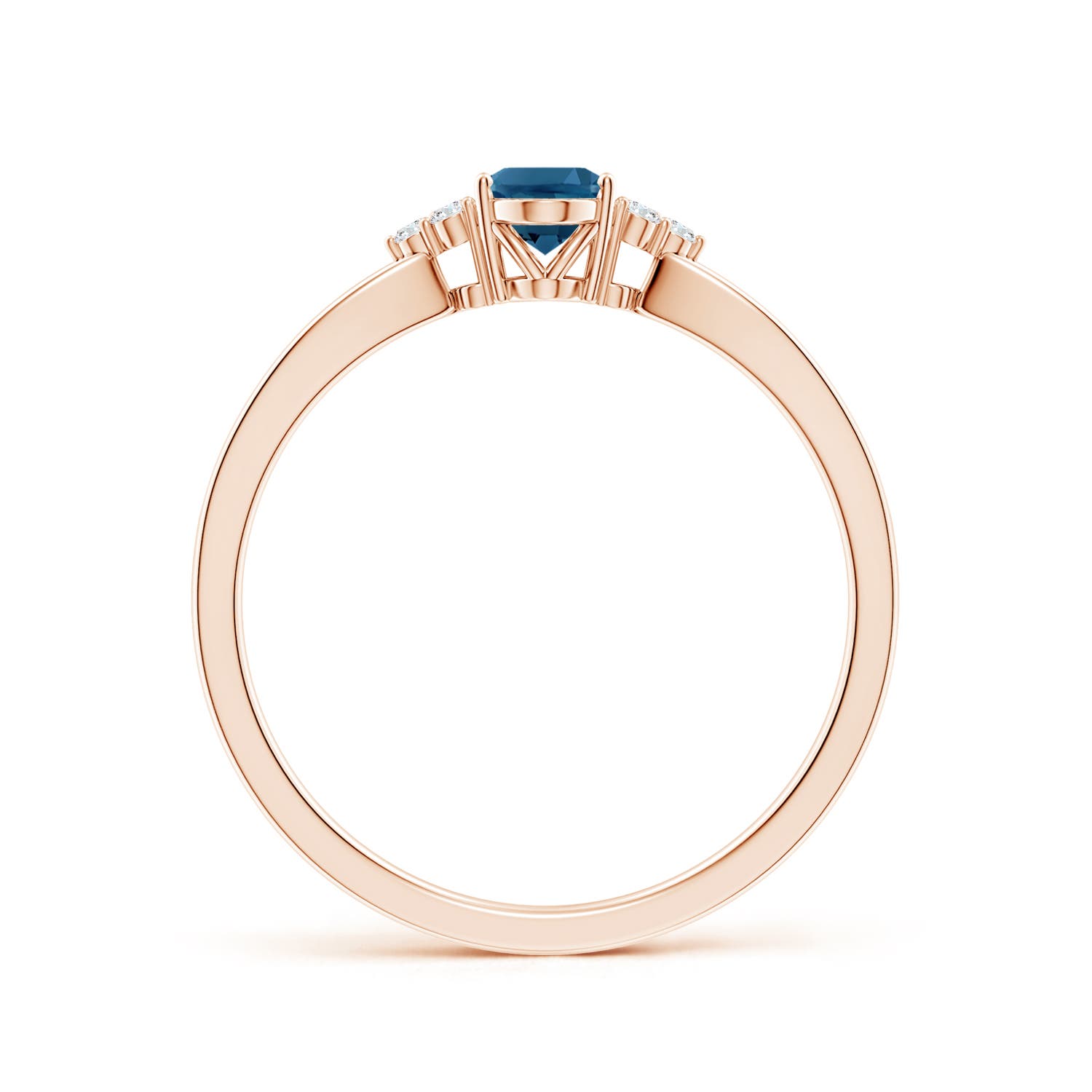 AAA - London Blue Topaz / 0.6 CT / 14 KT Rose Gold