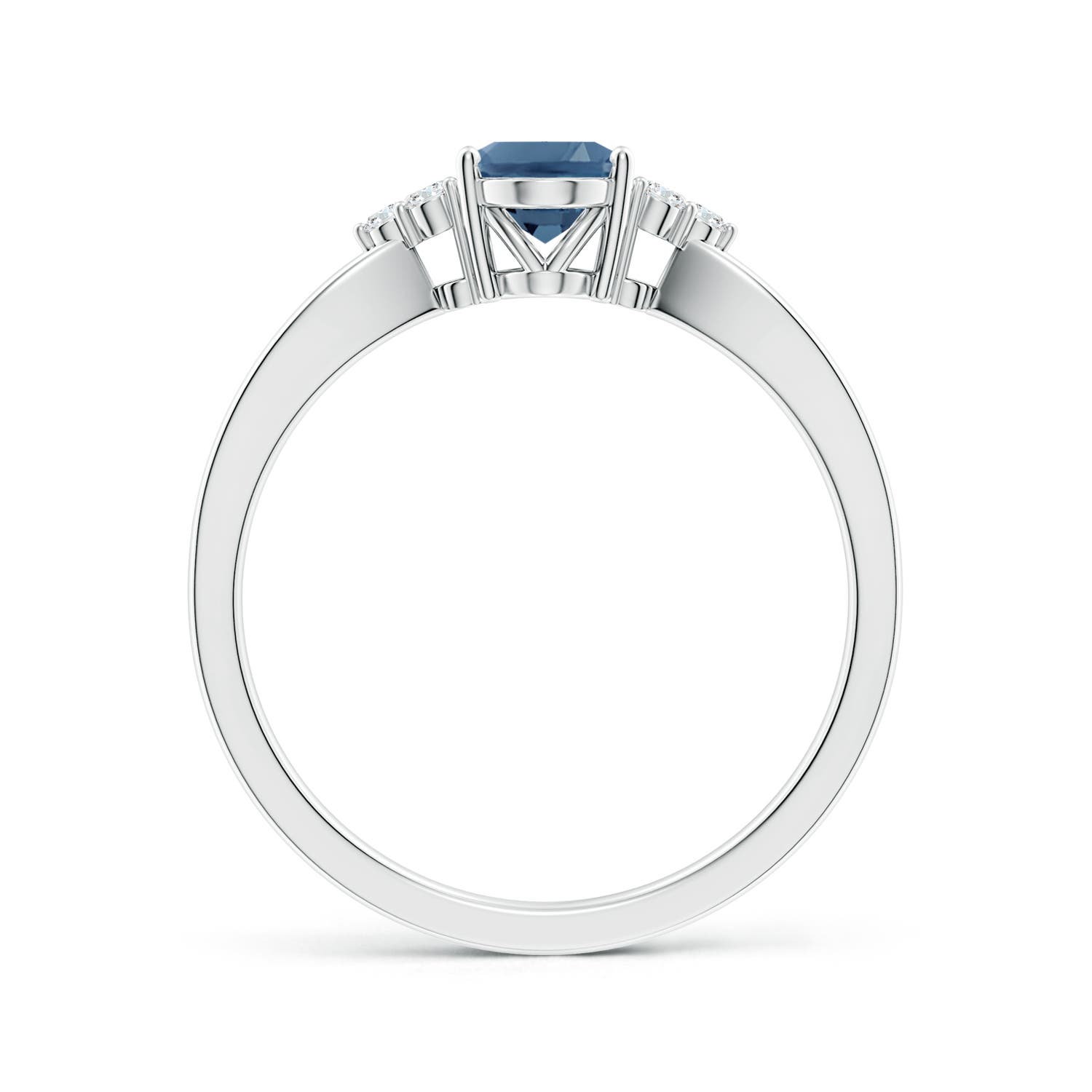 A - London Blue Topaz / 1.02 CT / 14 KT White Gold