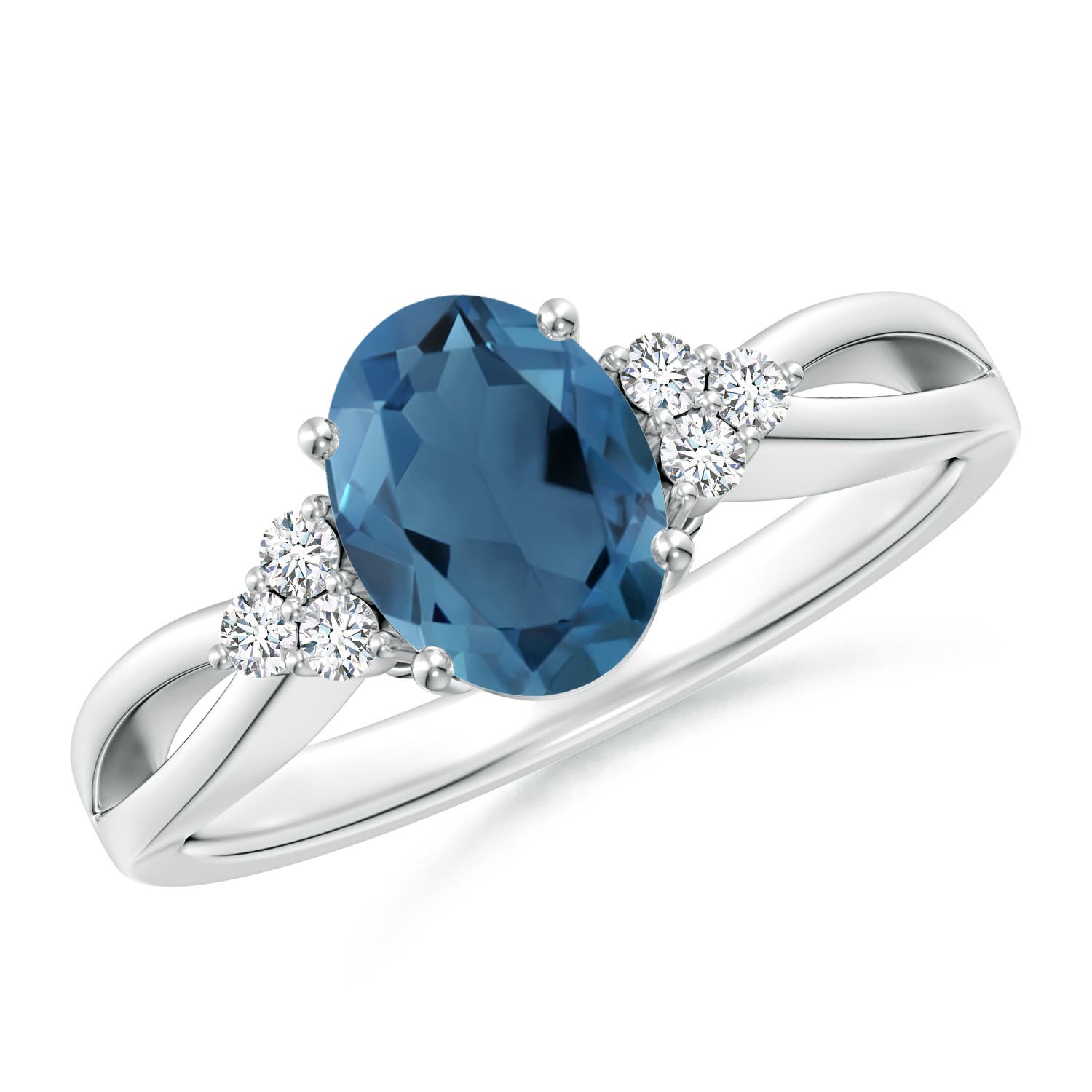 A - London Blue Topaz / 1.58 CT / 14 KT White Gold