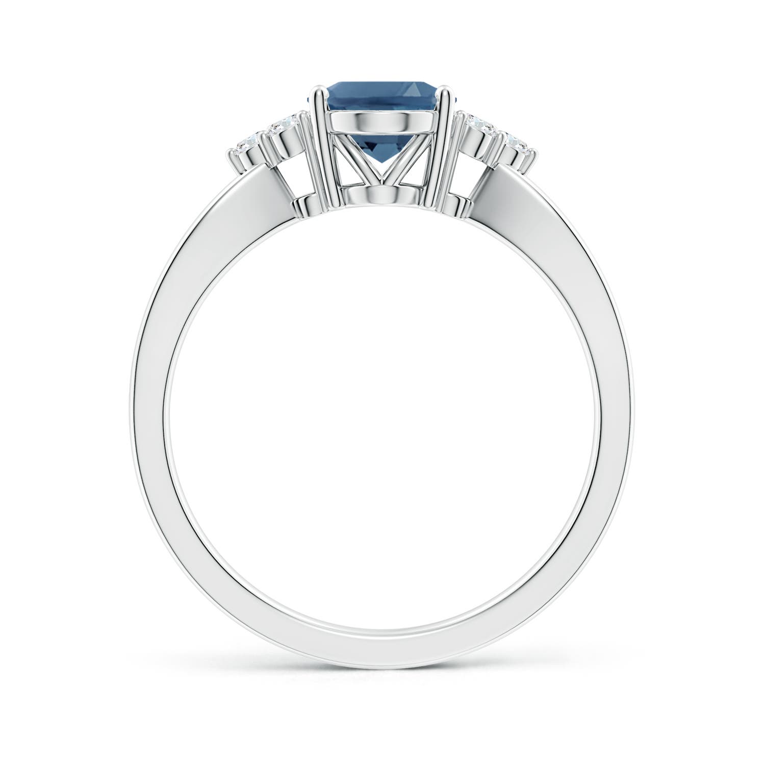 A - London Blue Topaz / 1.58 CT / 14 KT White Gold