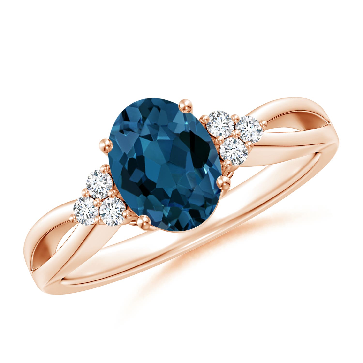 AAA - London Blue Topaz / 1.58 CT / 14 KT Rose Gold