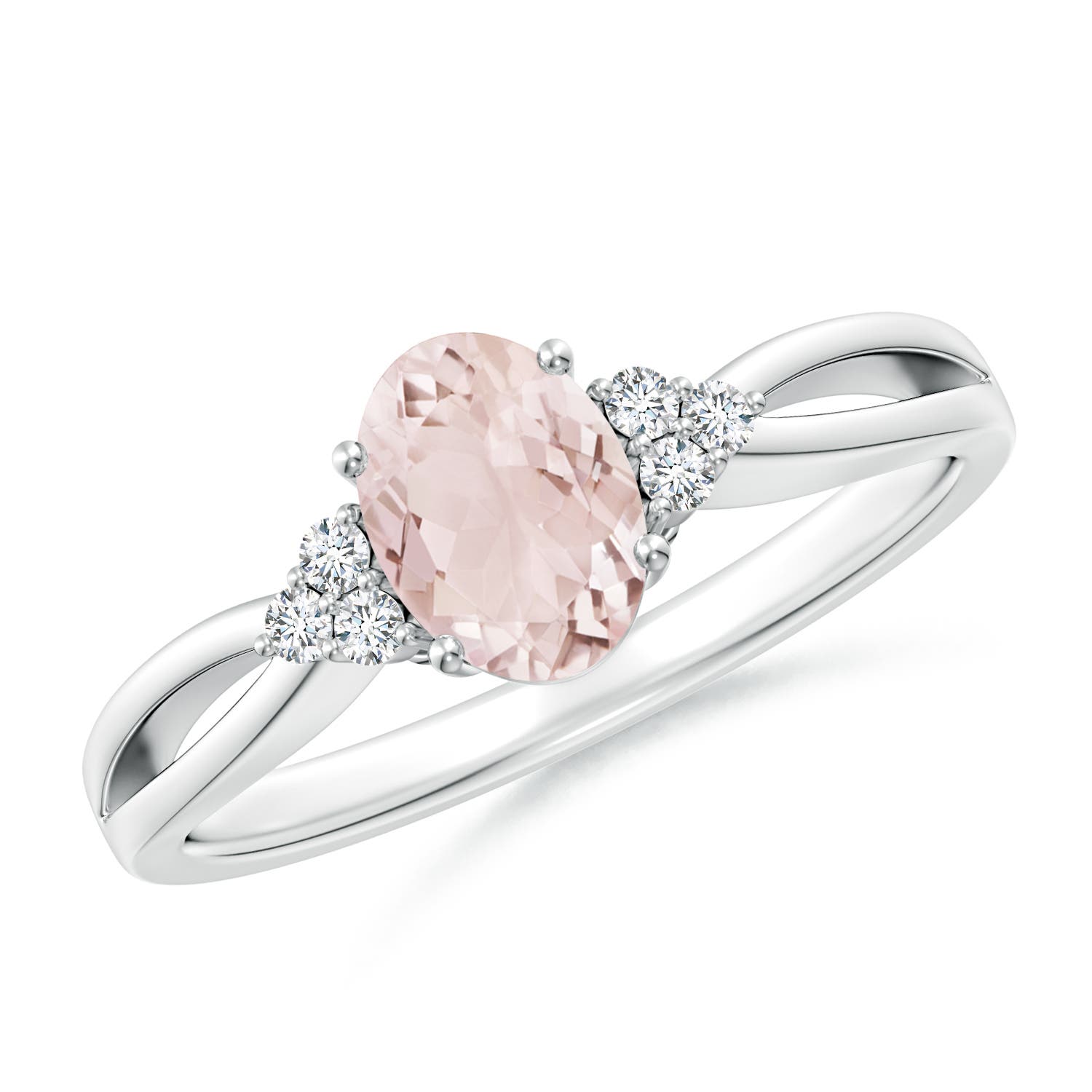 A - Morganite / 0.77 CT / 14 KT White Gold