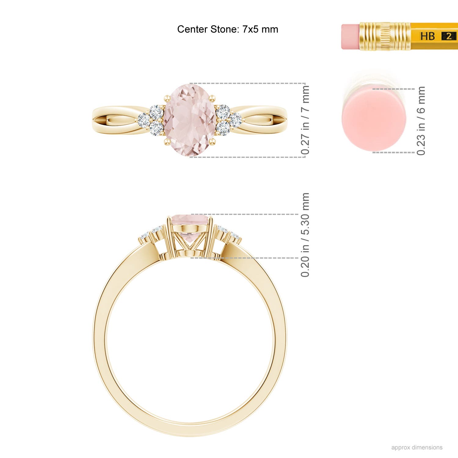 A - Morganite / 0.77 CT / 14 KT Yellow Gold