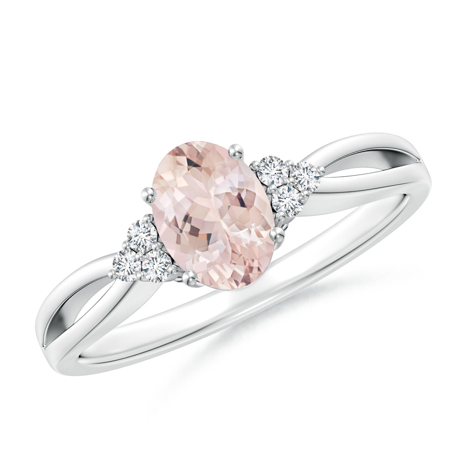 AA - Morganite / 0.77 CT / 14 KT White Gold