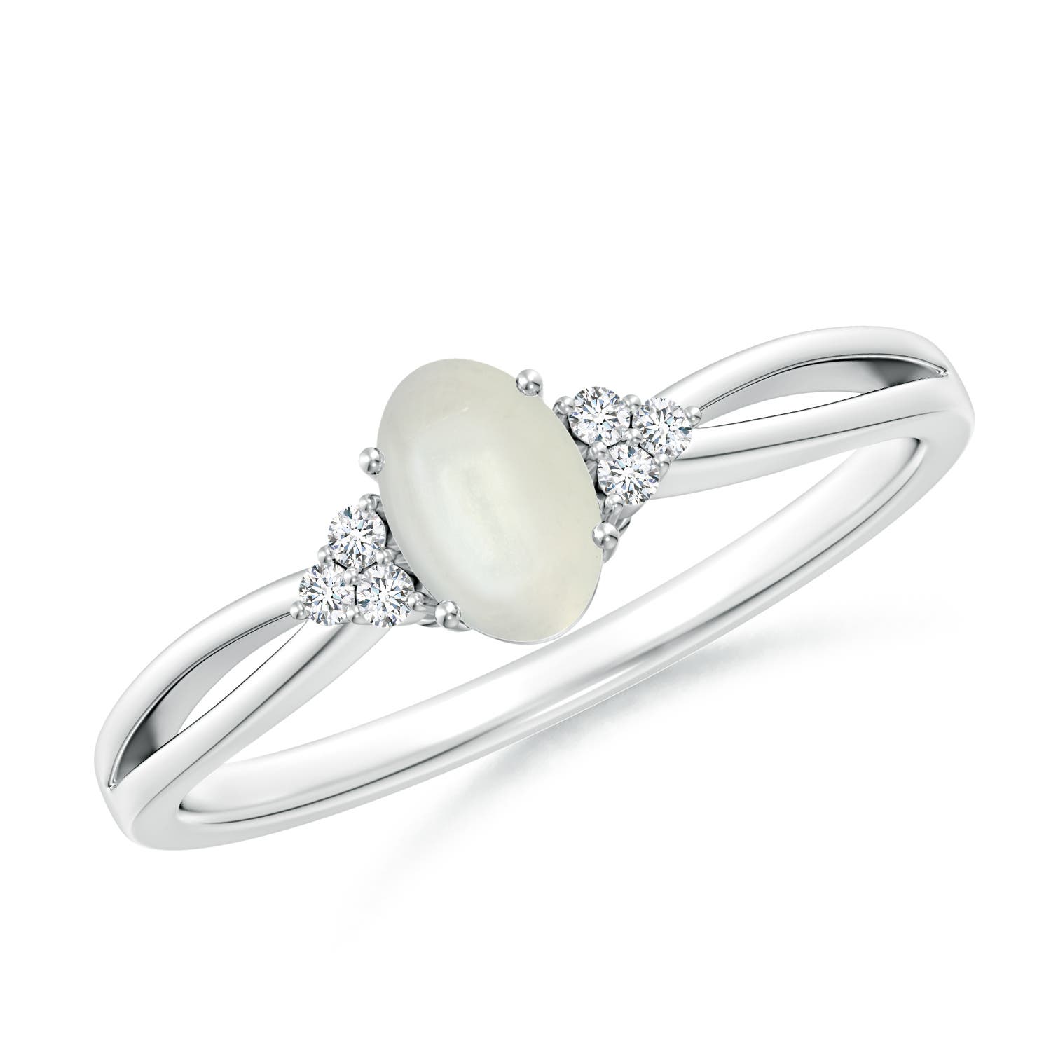 AAAA - Moonstone / 0.43 CT / 14 KT White Gold