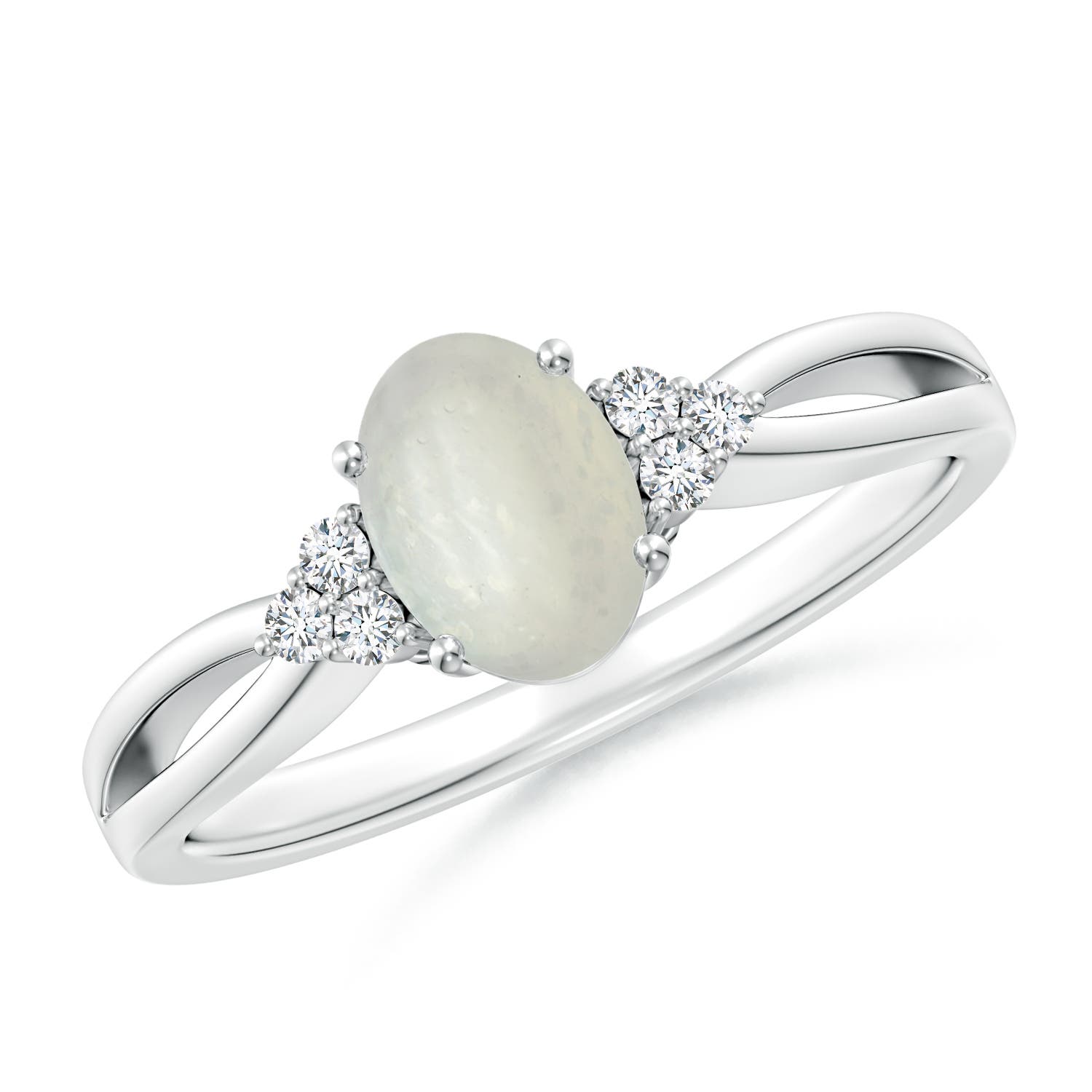 A - Moonstone / 0.75 CT / 14 KT White Gold